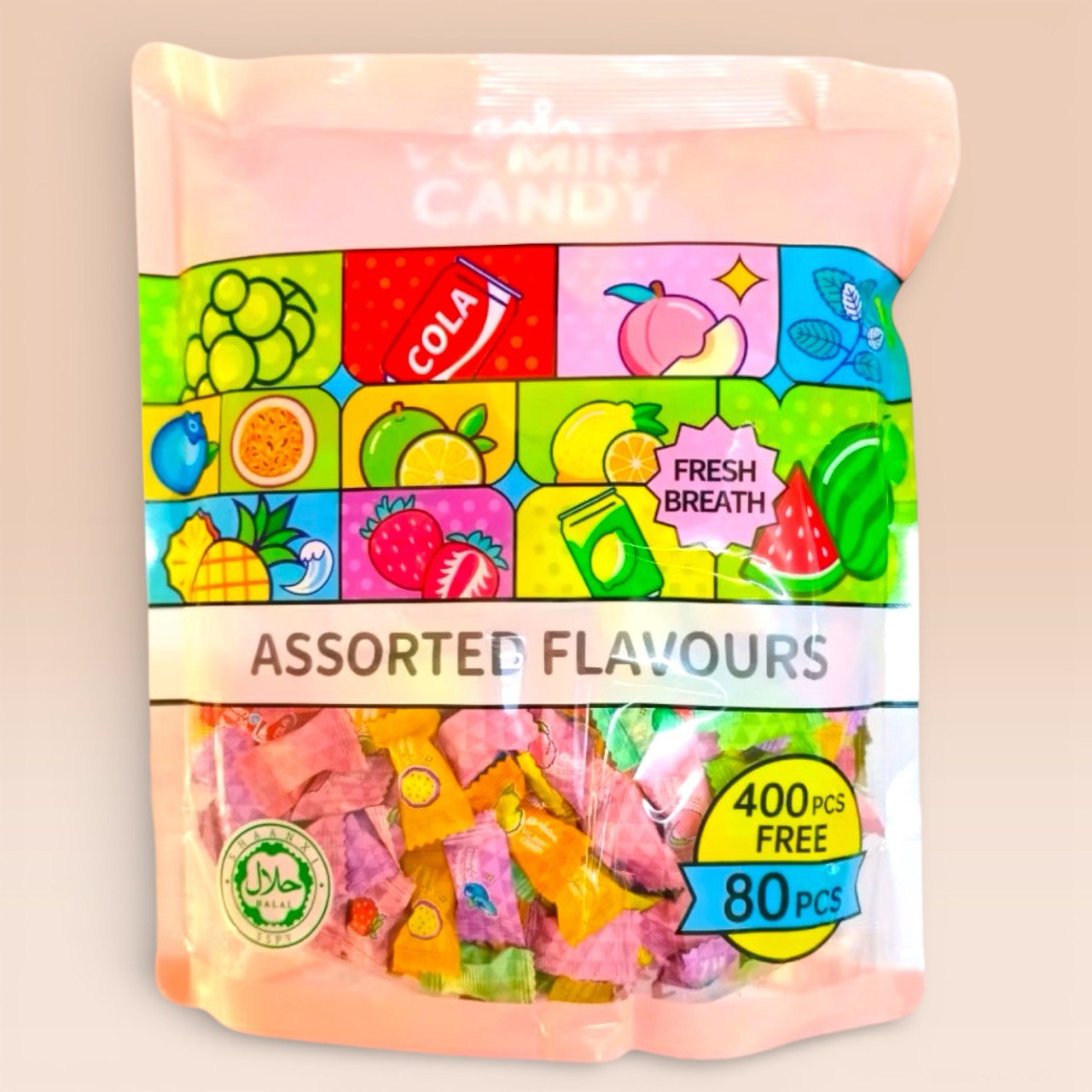 480pcs VC Mint Candy cool flavour with assorted fruits flavour (HALAL)