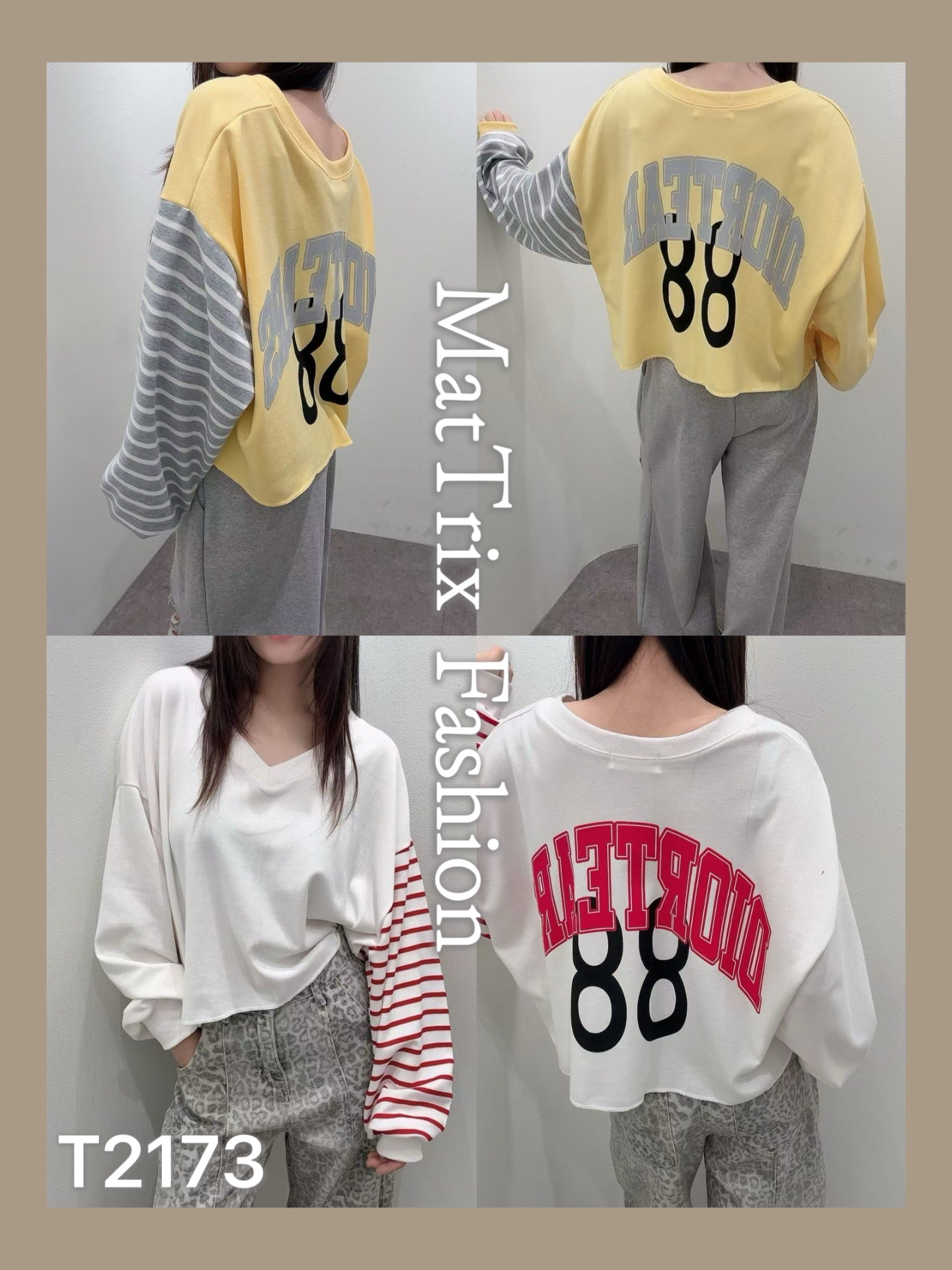 T2173 V領拼間薄衛衣 原價$259