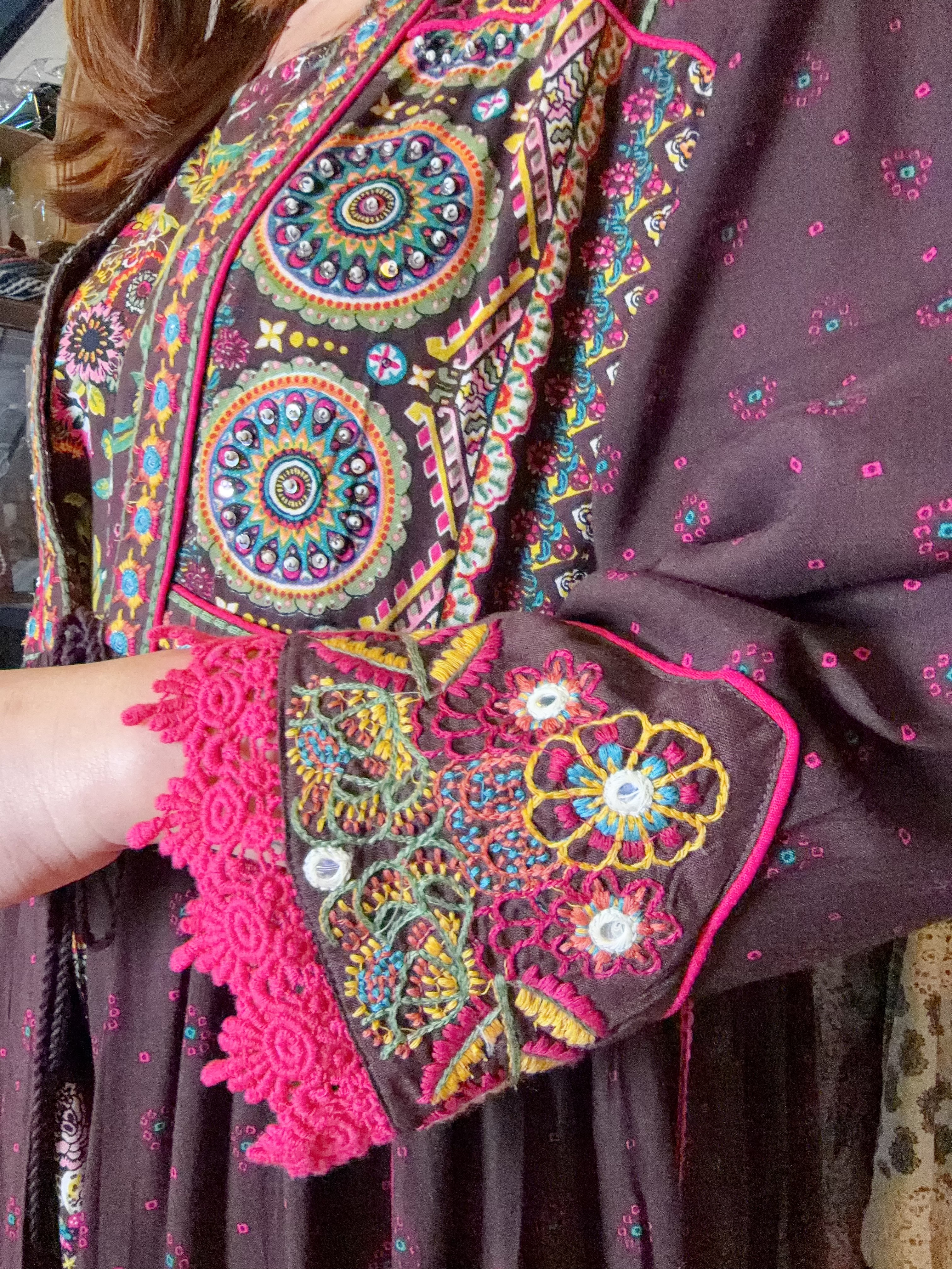 1663 Brown X Purple Mandala Set of 2 Sleeveless OP+Outer