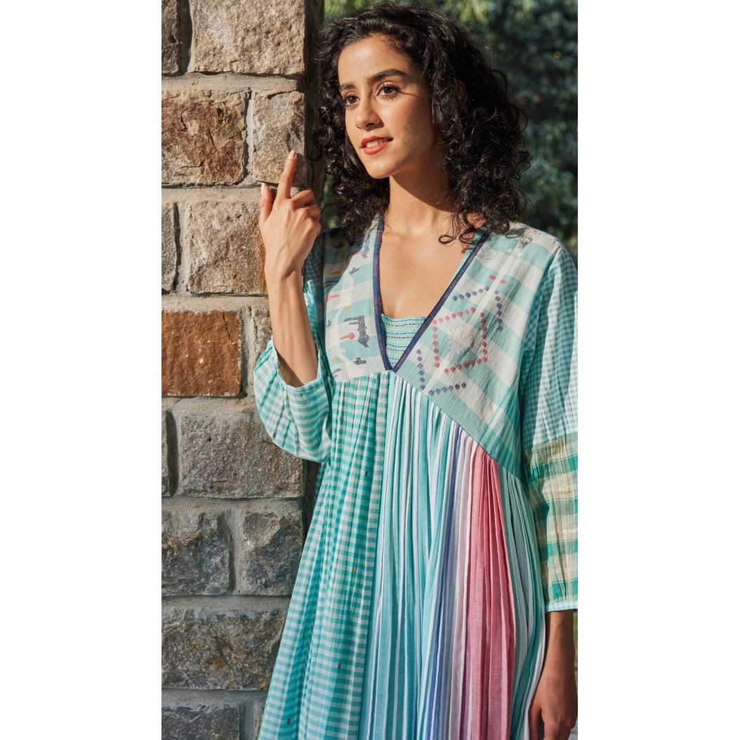 Jamdani V領/兩件套catalog 印度非物質文化遺產手工搖織 