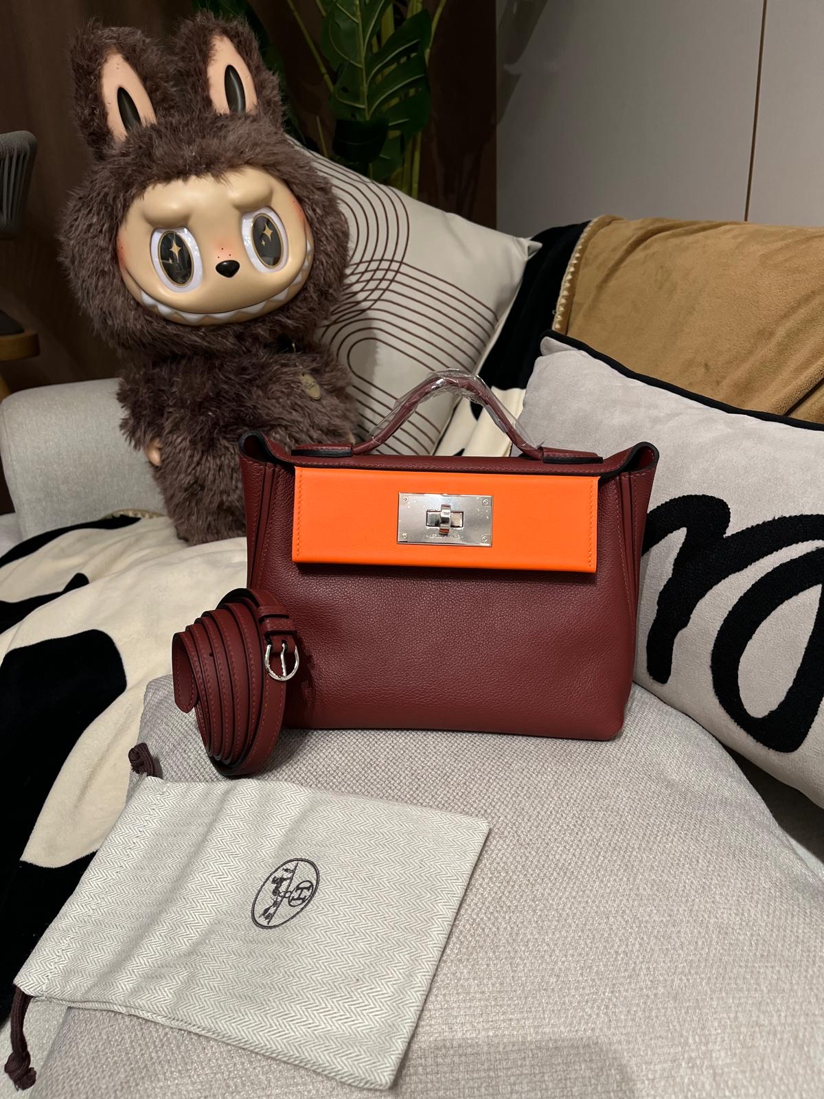 全新 HERMES 2424 mini 21cm STAMP B ,ROUGE H EVERCOLOR 100%Authentic, 全新Brand New ✅strap✅Dust bag✅box
