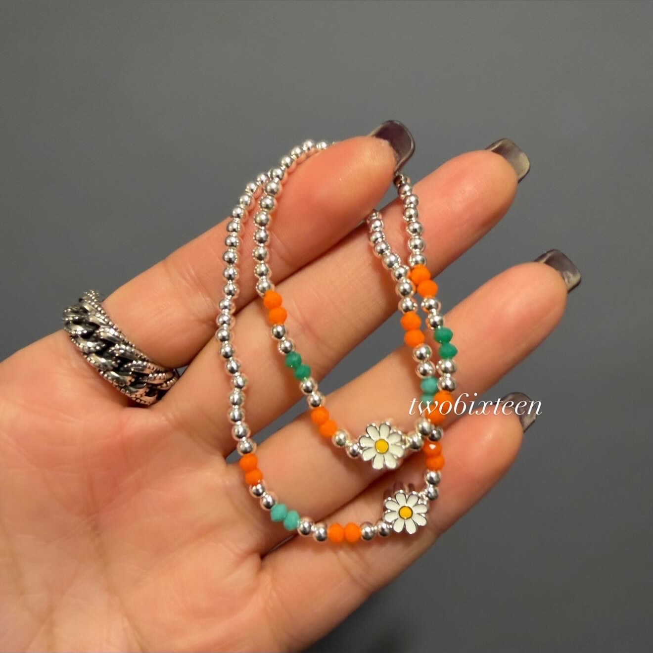 EWB002 純銀圓珠雛菊 (I)