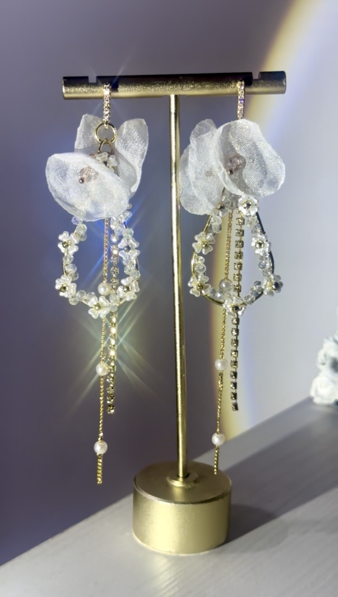 花瓣水滴耳環💍