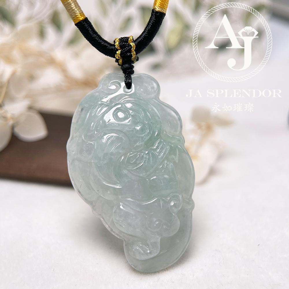 JN-1538 天然翡翠A玉 冰糯晴綠招財鎮宅貔貅挂件