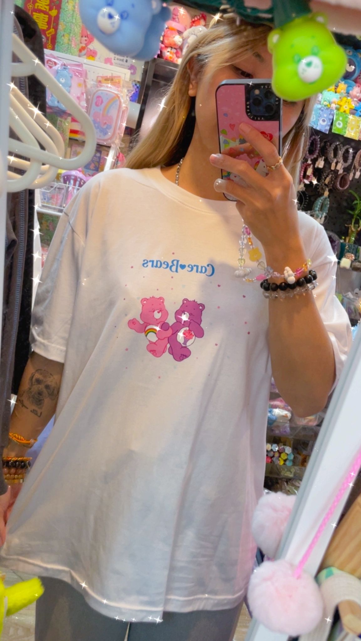 減價品🌈復古卡通熊印花寬鬆T恤🐻