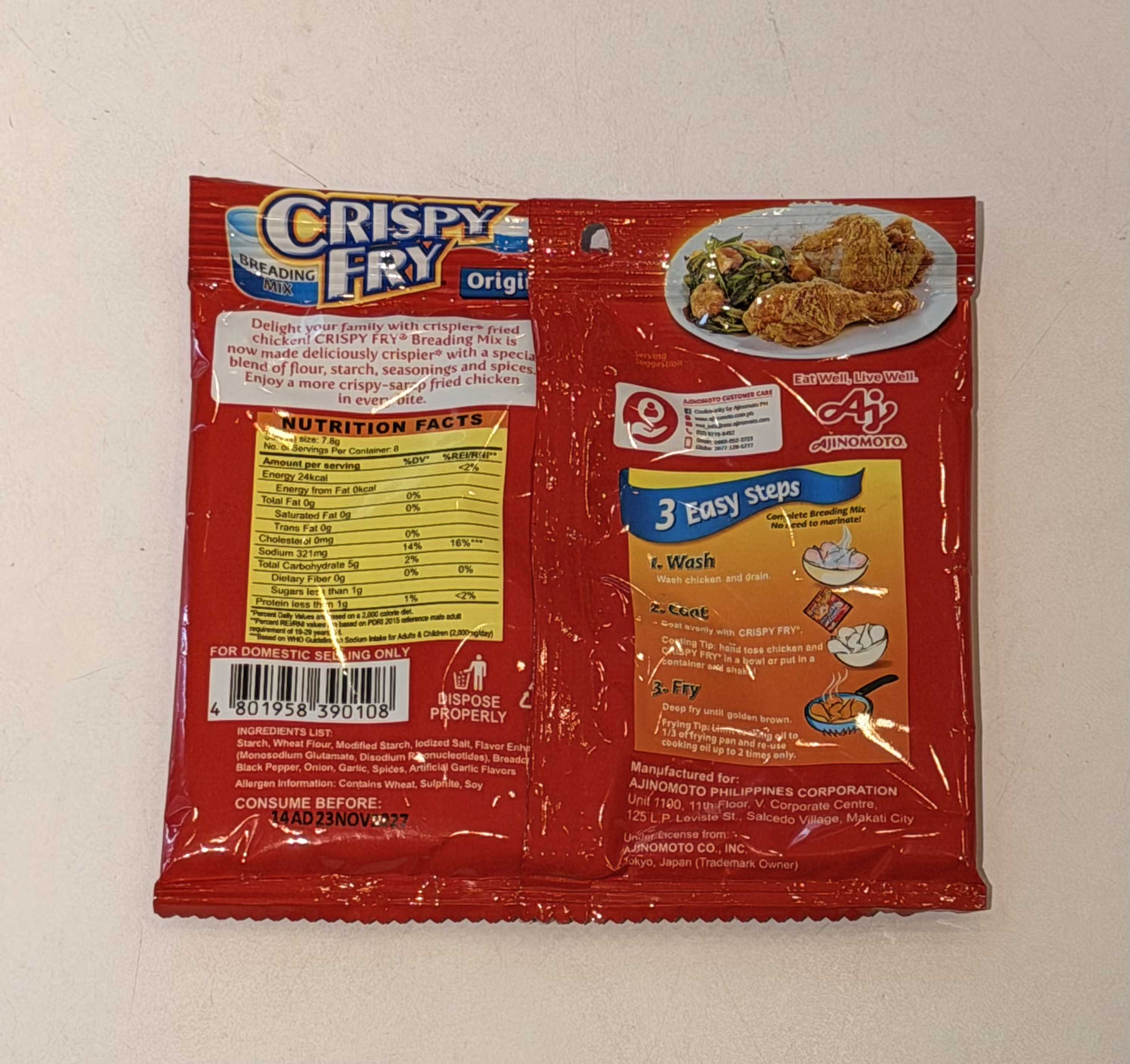 Ajinomoto Crispy Fry--Original 酥炸粉(原味) 62g - 1包