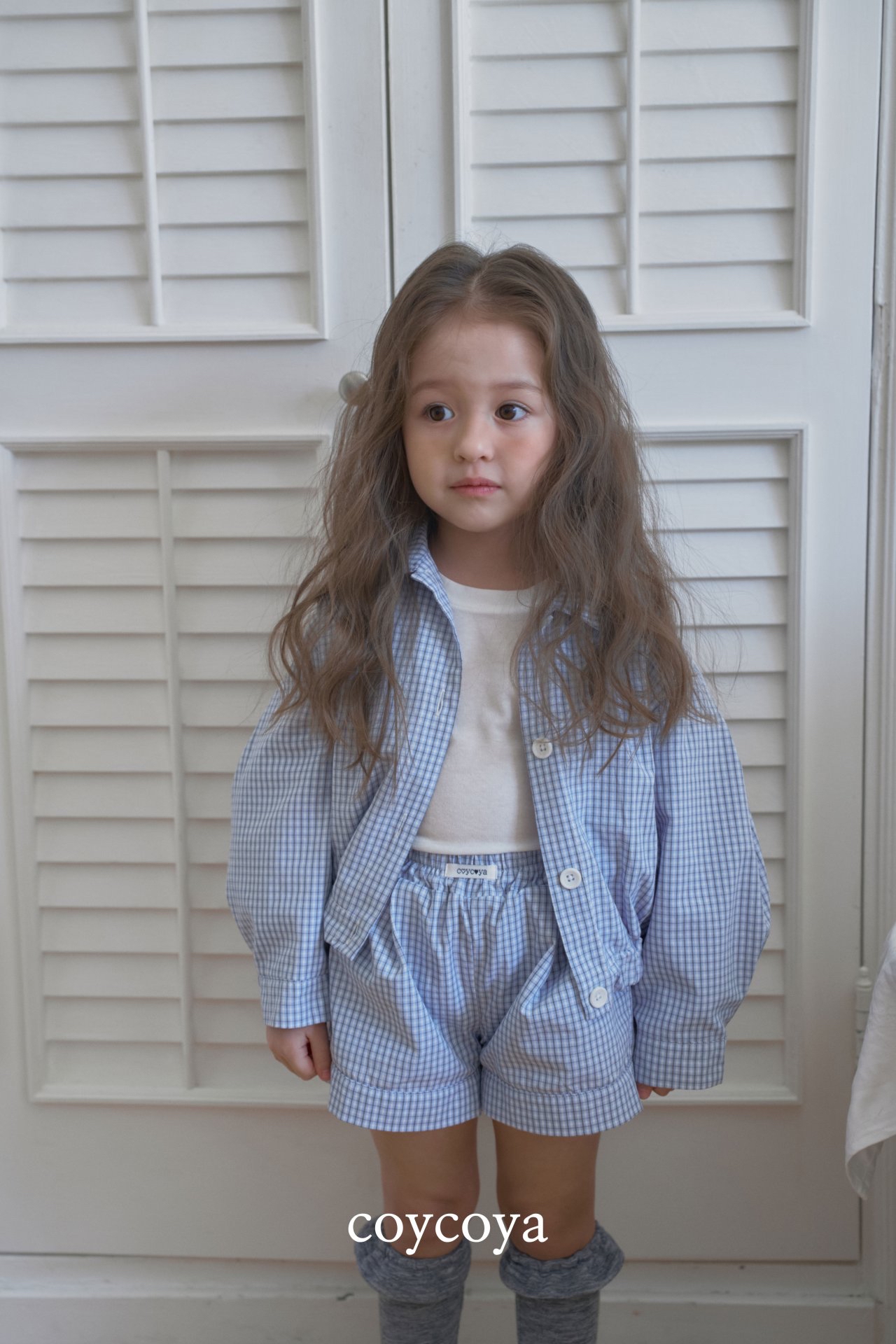 🌸預訂 韓國直送🌸🇰🇷COYCOYA兩色格紋寬鬆翻領襯衫開襟外套