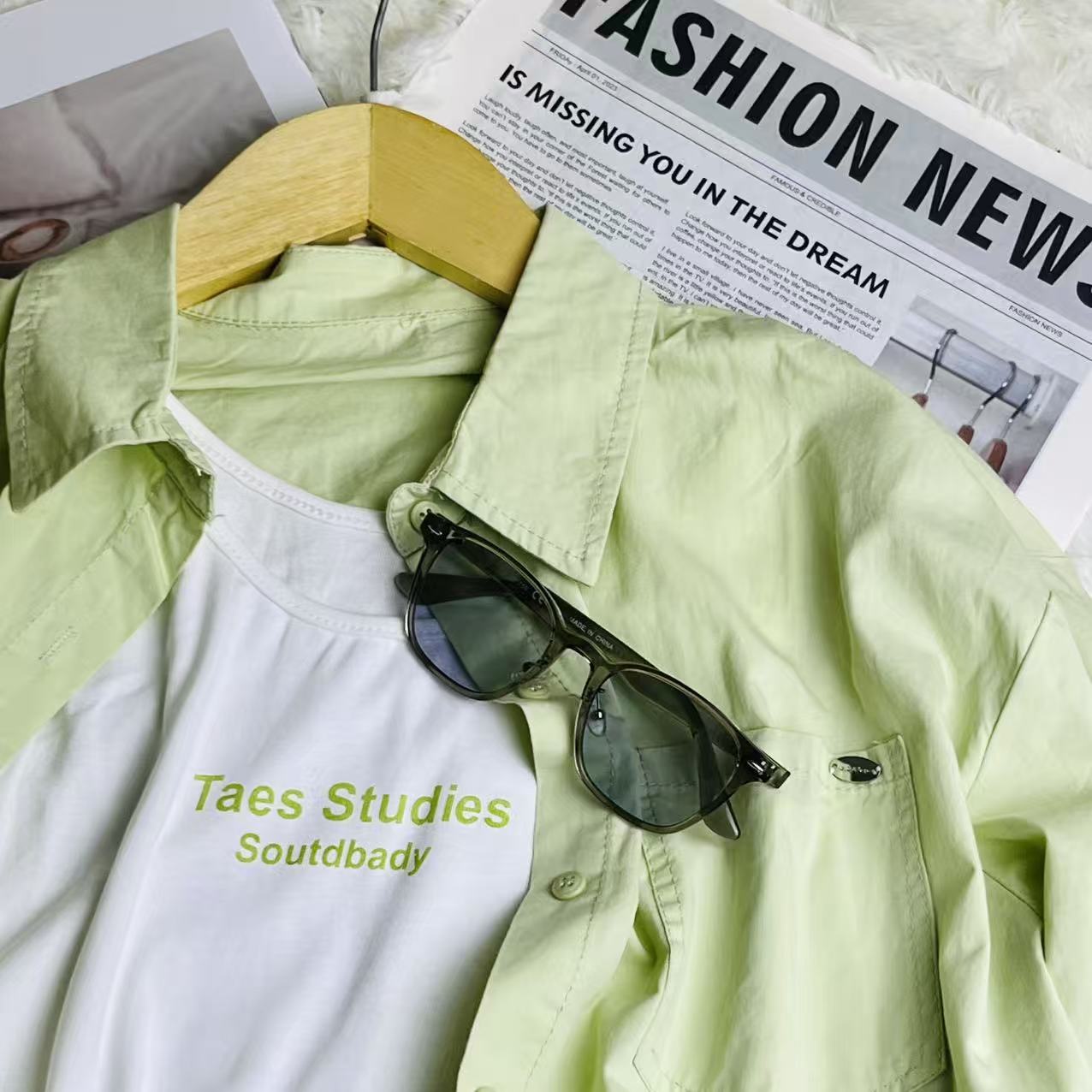 CC2002#6536 [Drawstring Crop Shirt] Korean Minimal Breeze Look