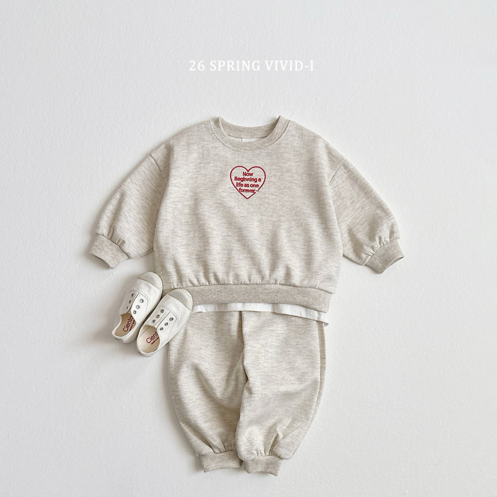 🌸預訂 韓國直送🌸🇰🇷VIVIDI四色愛心字母刺繡長袖上下套裝