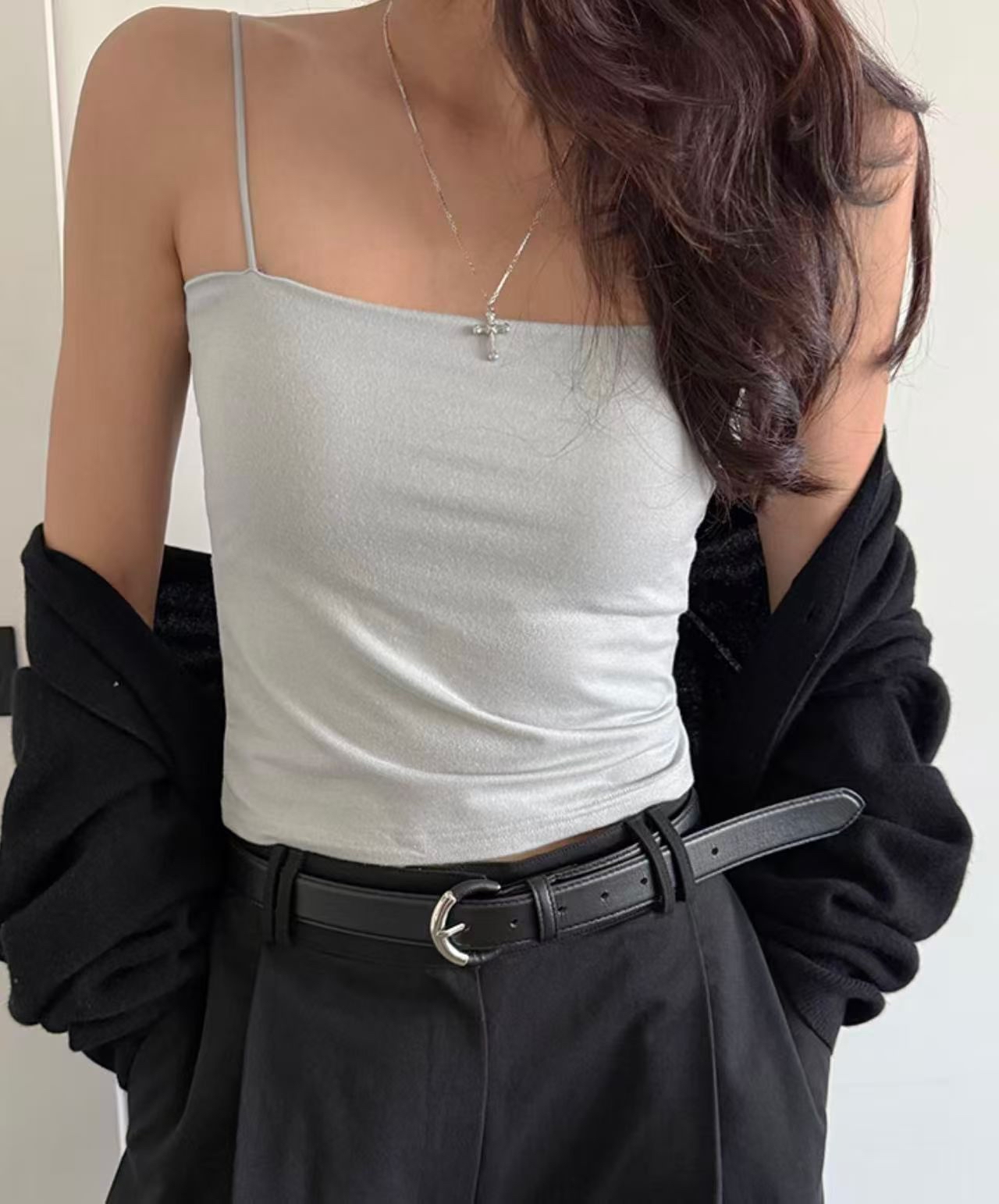 Half metal leather belt 