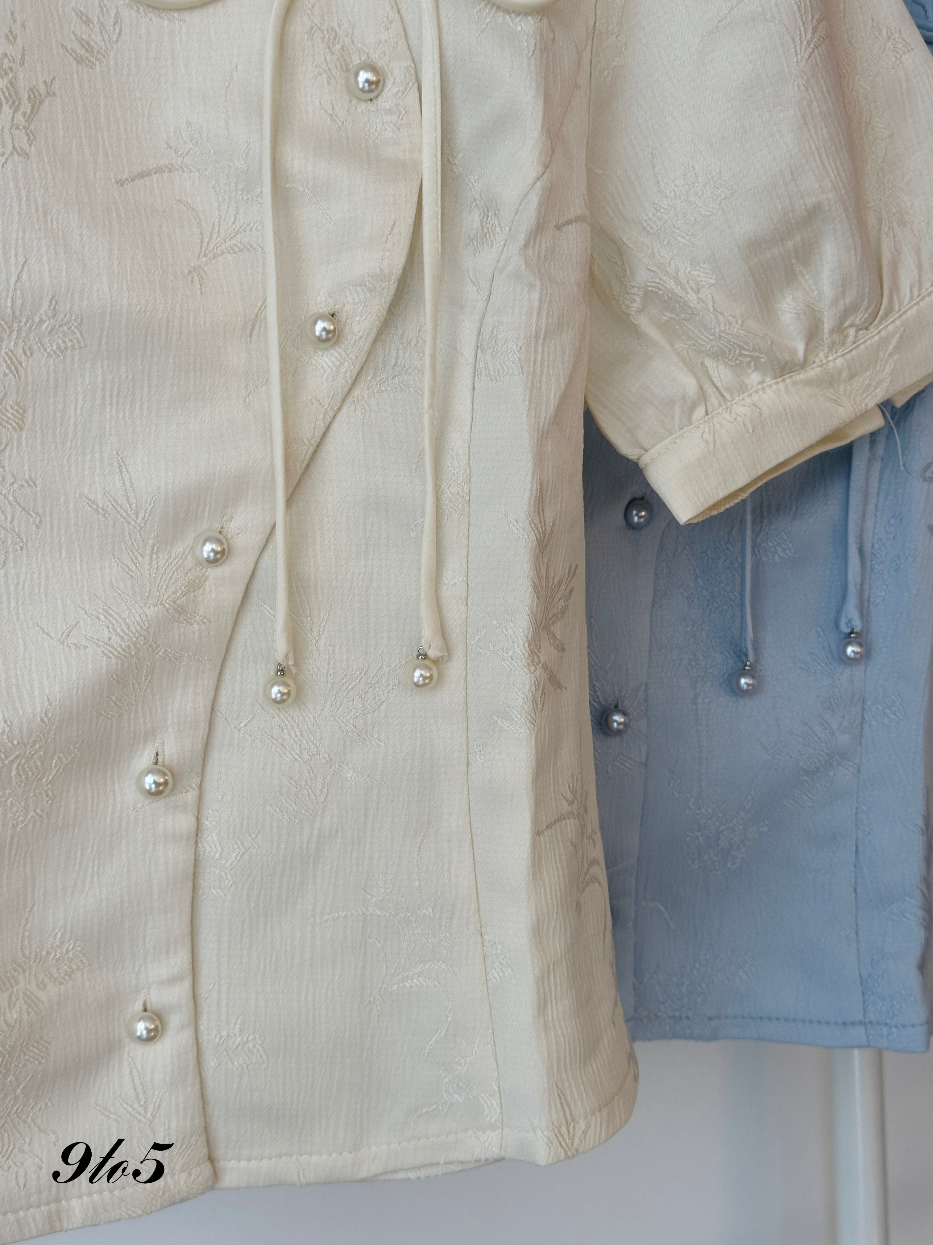 T3955 Puff Sleeve Cheongsam Top - 3 Colors