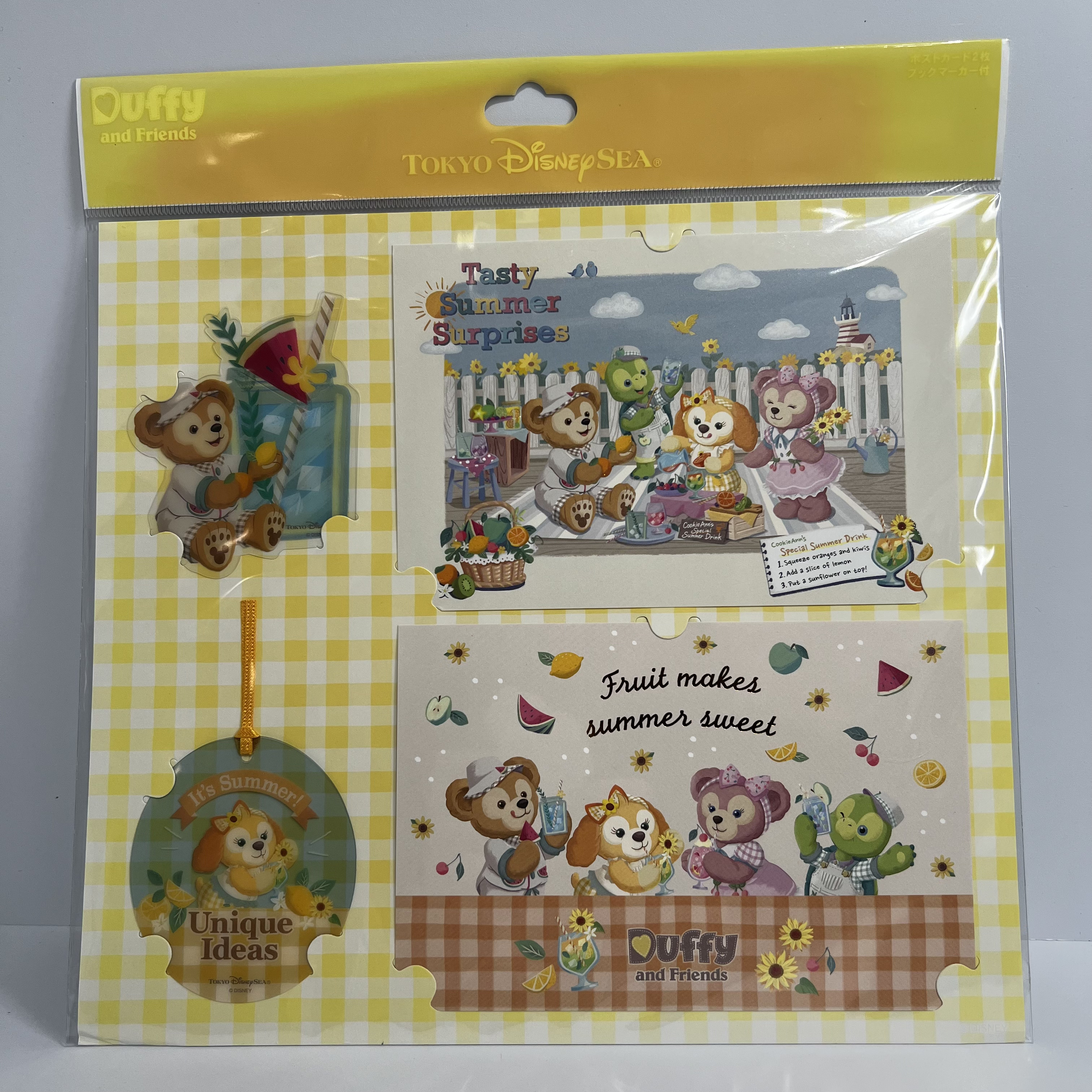 現貨 東迪限定 Duffy and Friends Tasty Summer Surpirse Postcard & 書籤