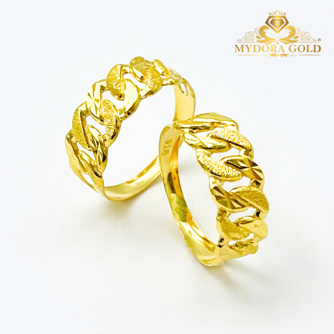 MYDORA Cincin Stamping Kait Pahat Pasir l EMAS 916/22K