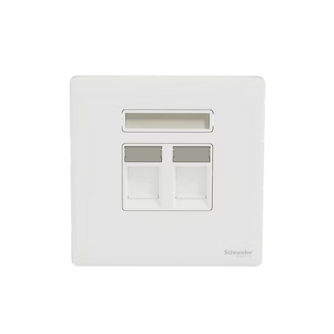 施耐德 Unica X 皎月白 孖位 CAT3電話插座