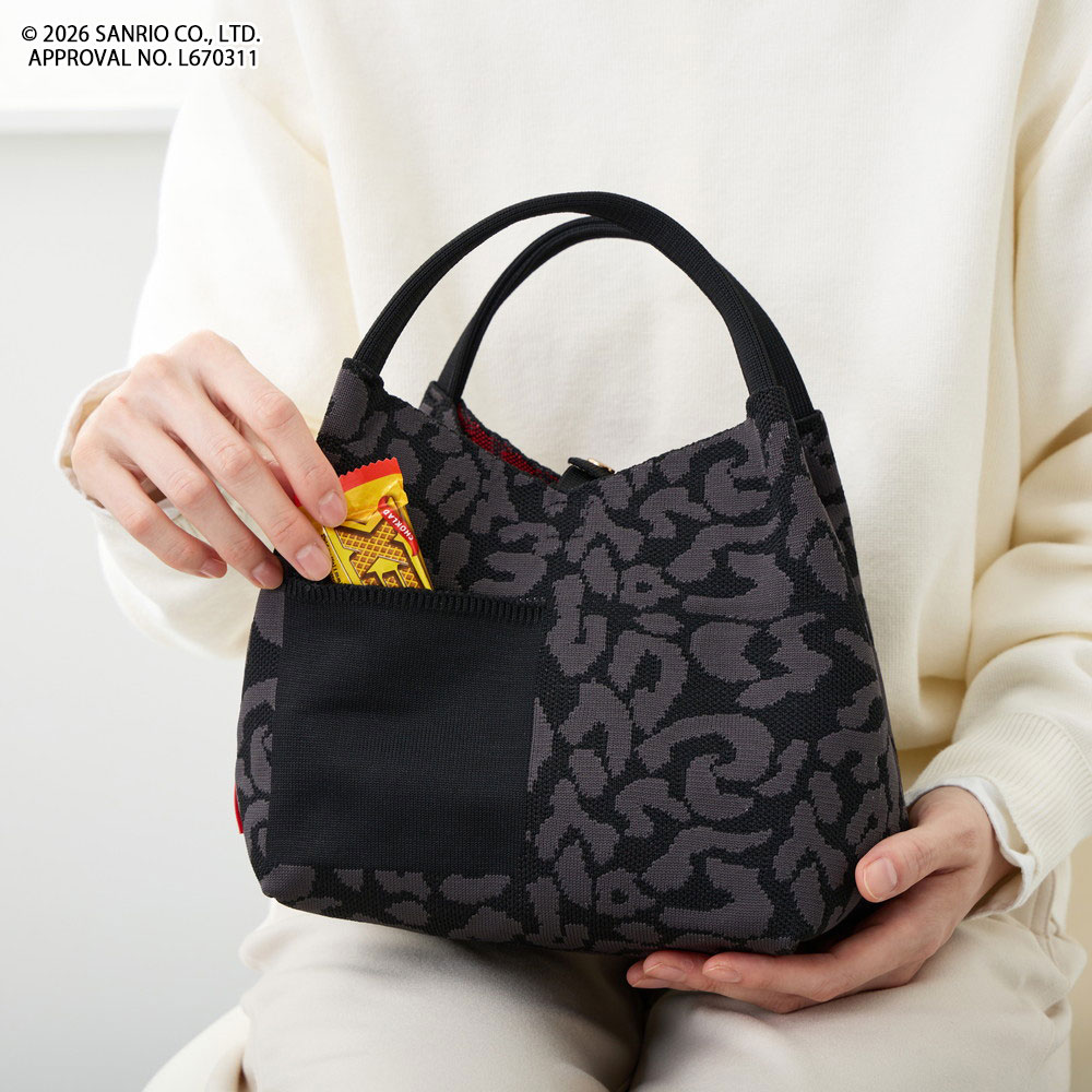 日本直送！Hello Kitty × ROOTOTE DELI V-Neck LEO 豹紋針織手袋