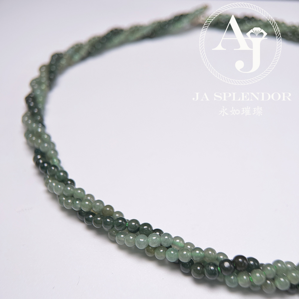 FB-G24 天然翡翠A玉 綠野仙蹤扭紋設計項鏈