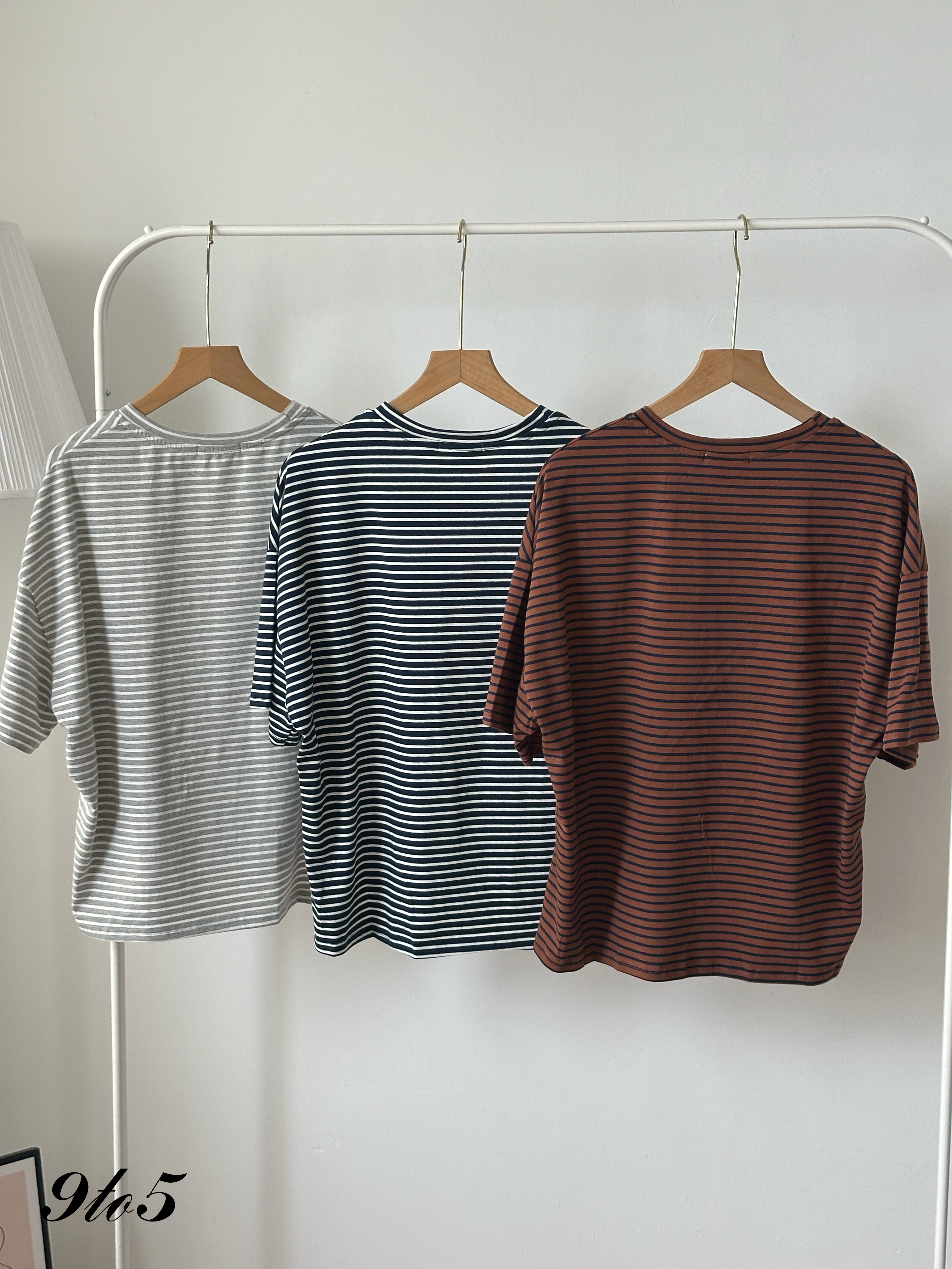 T4445 Striped Oversized Tee - 3 Colors 