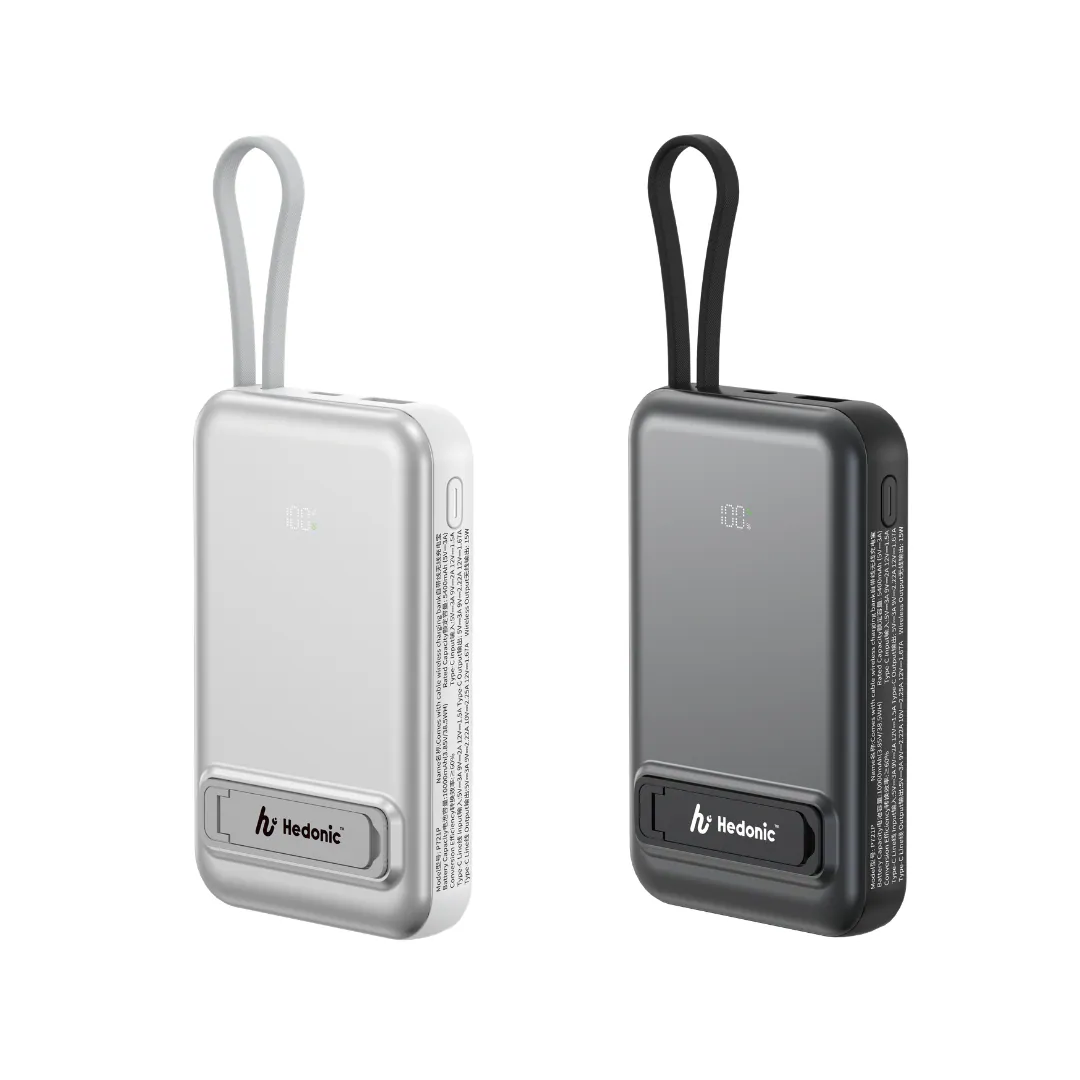 CCC 認證 (二維碼) Hedonic P721P | MagSafe 15W + PD 20W 10000mAh自帶線支架行動電源 - 81079 - 黑色 | 81080 - 白色