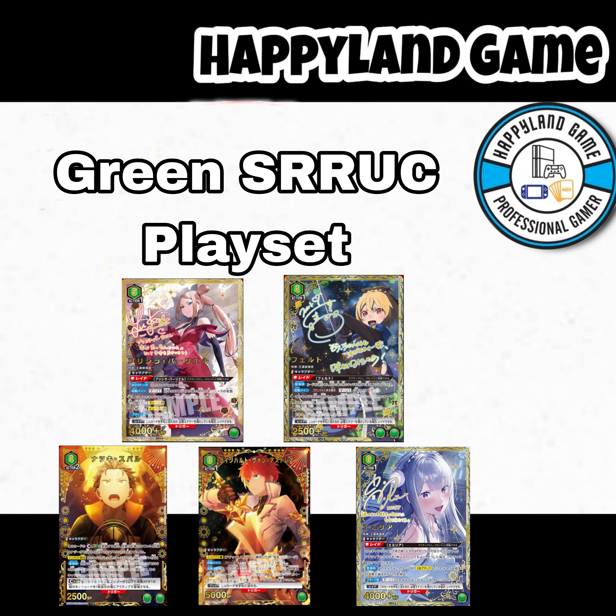 Union Arena TCG Rezero Vol 2 - Green SRRUC Playset (Pre-Order)