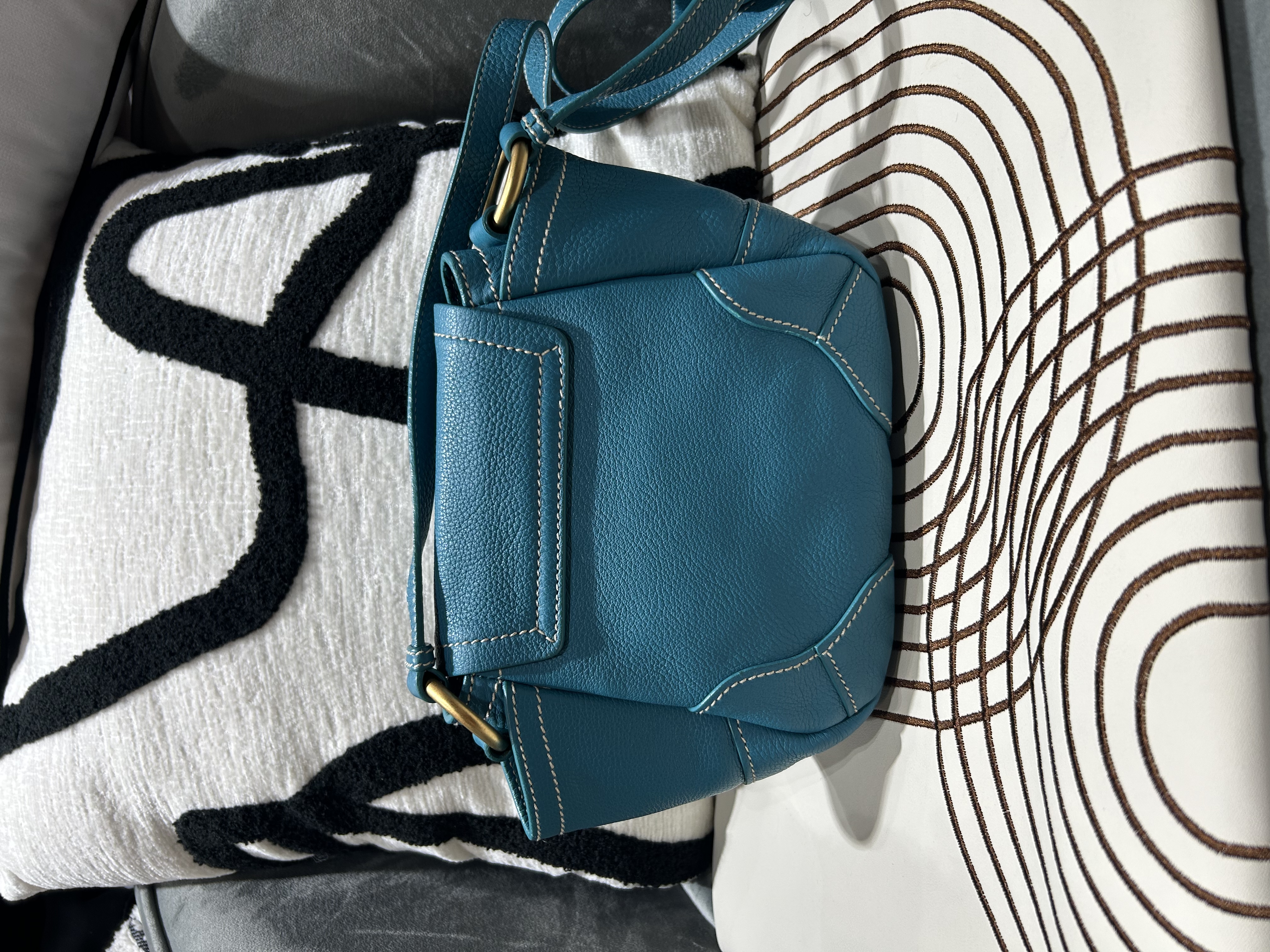 Prada Turquoise Calfskin Vitello Daino Mini Crossbody Bag 牛皮 斜揹袋 100%Authentic, 98%new  ✅dust bag 