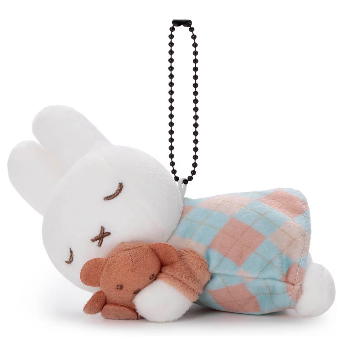 Miffy - 睡眠公仔掛飾 (淺藍色菱格裙子款)