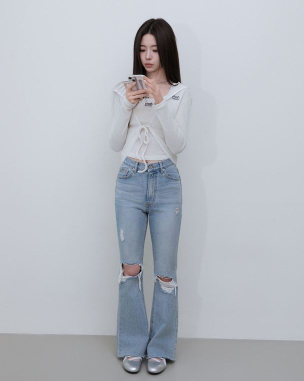 MuahMuah LACE CONTRAST CARDIGAN SLEEVELESS SET