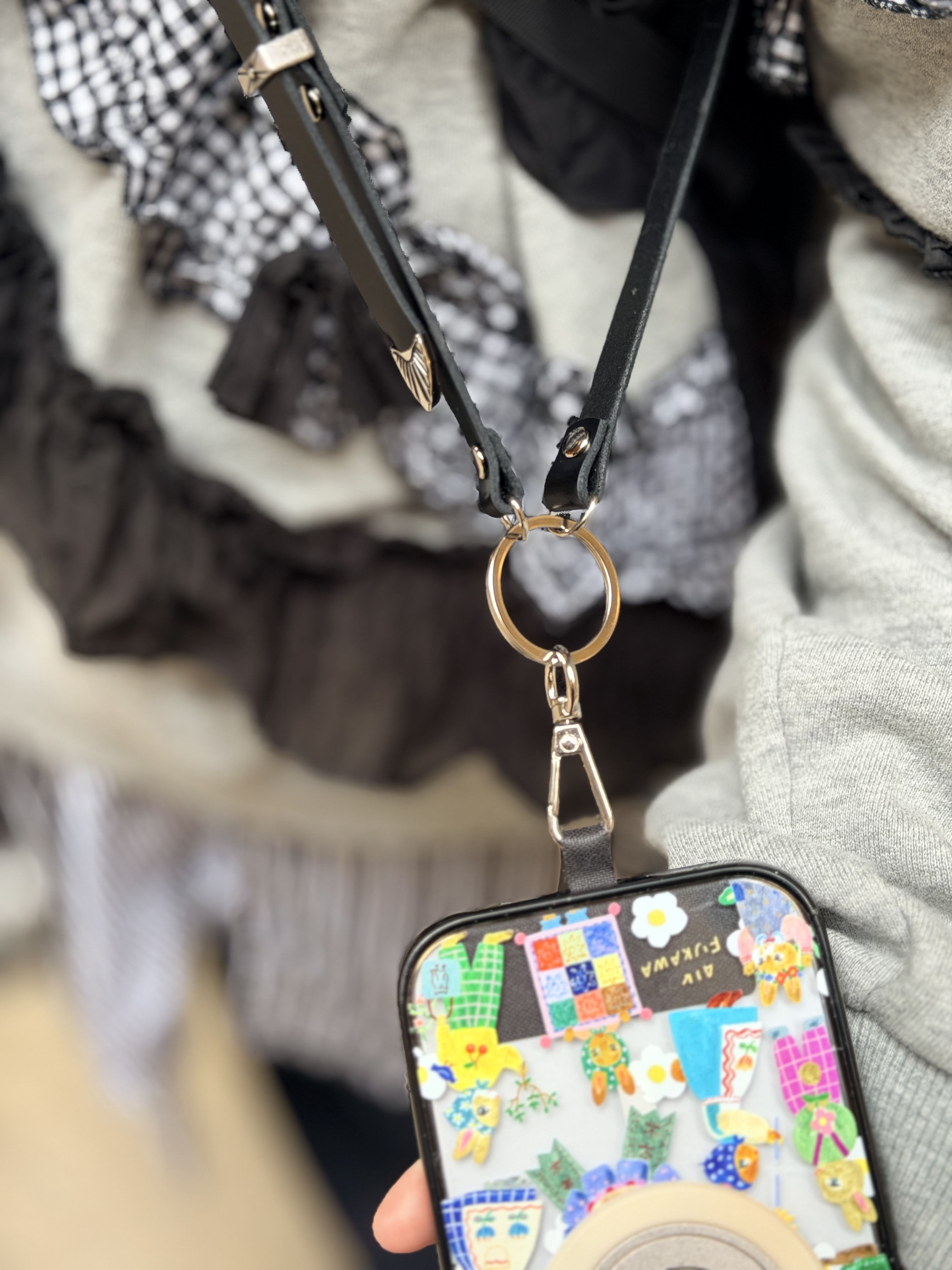 日本handmade蝴蝶結電話斜孭繩