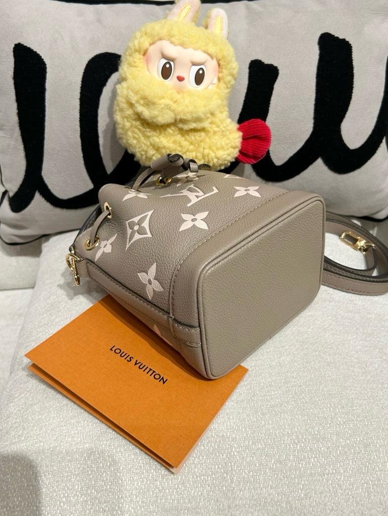 Lv Nano noe M46291 Bicolor Monogram Empreinte Leather 100%Authentic,98%New ✅專門店收據✅塵袋✅Box