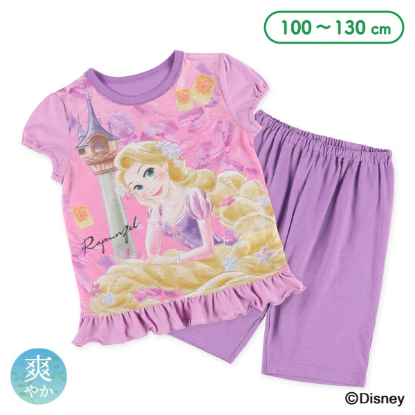 🇯🇵預訂 日本直送🇯🇵清爽材質長髮公主印花荷葉邊短袖家居服上下套裝