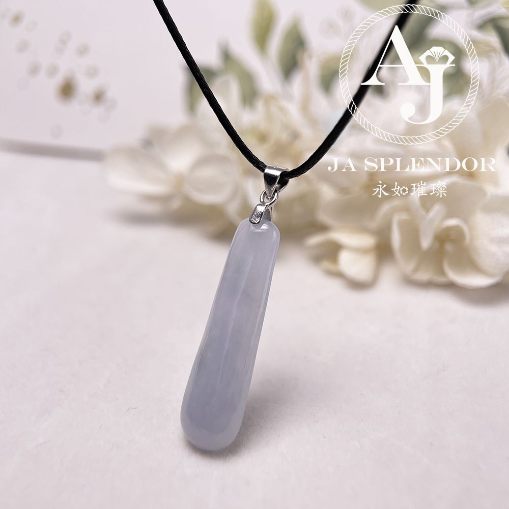 JN-1283 天然翡翠A玉 冰種紫藍平安無事牌吊墜