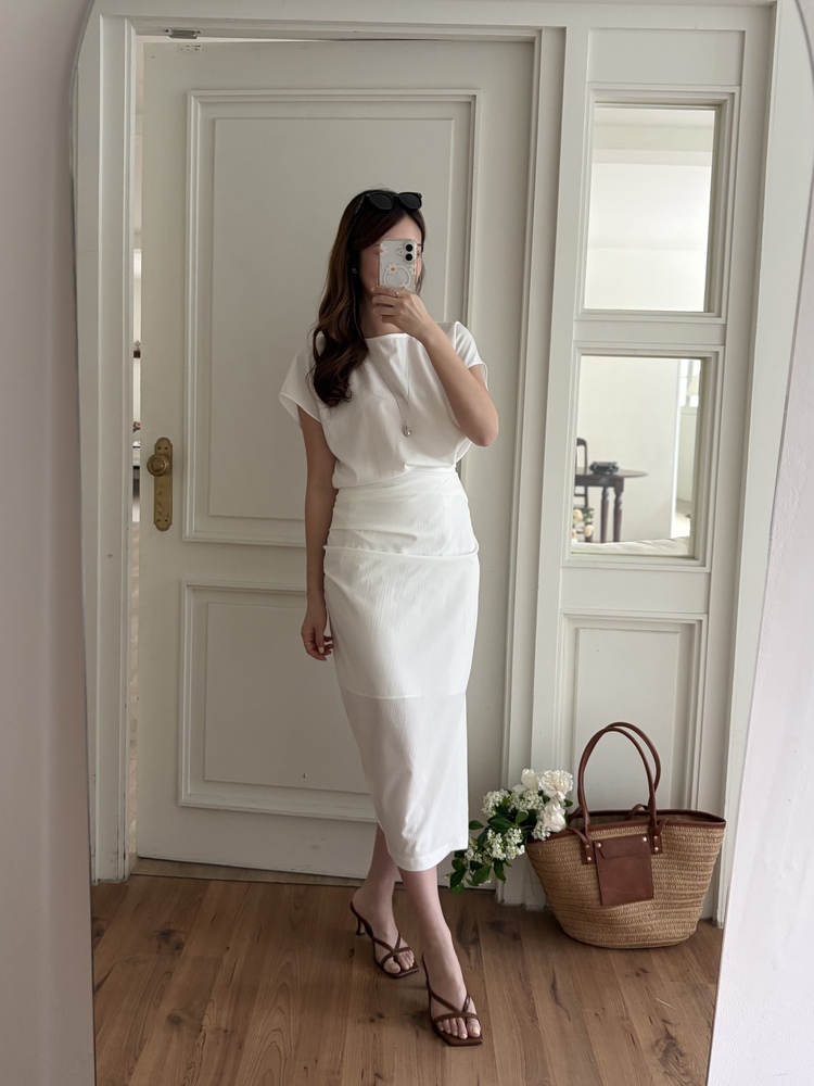 Lyra Ruched Set (White)