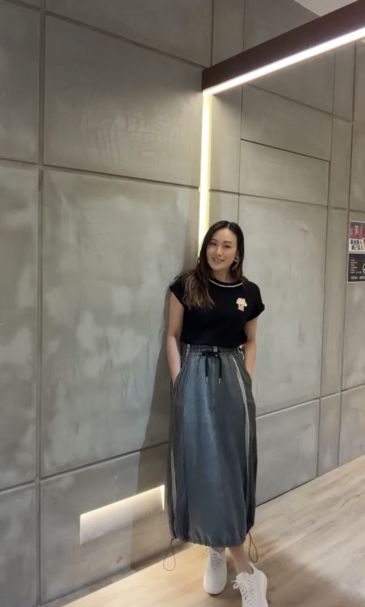 洗水拼布牛仔中裙