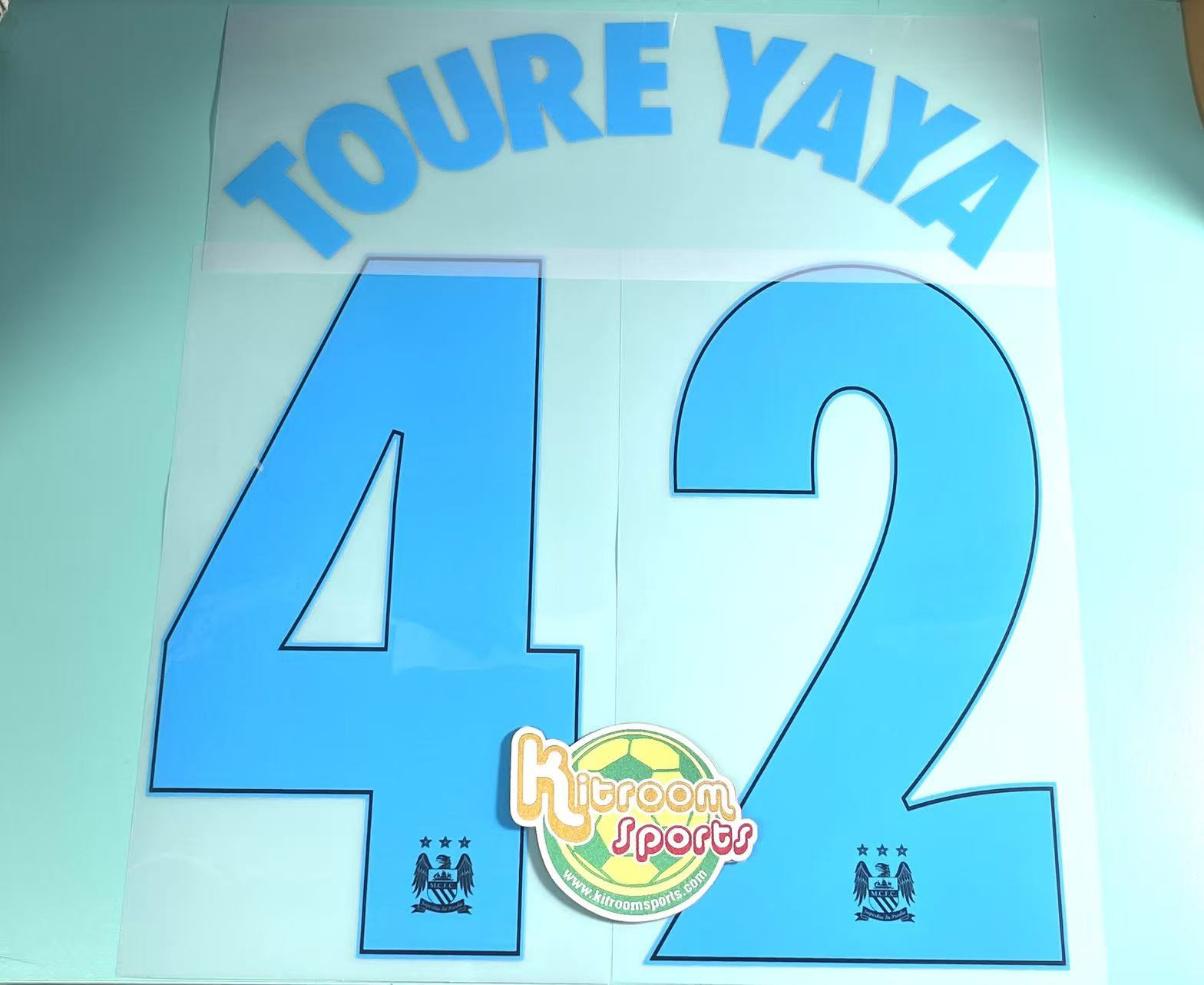 2015-16 Manchester City Away UCL Nameset #42 TOURE YAYA