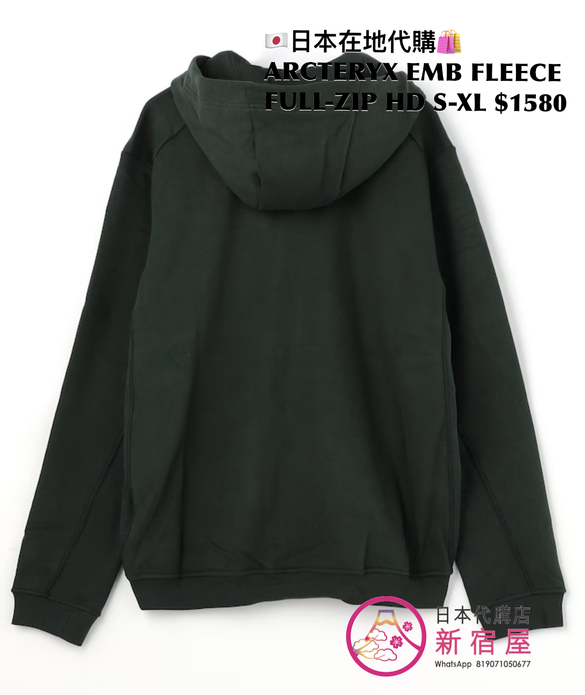 ARCTERYX EMBLEM FLEECE FULL-ZIP HOODIE