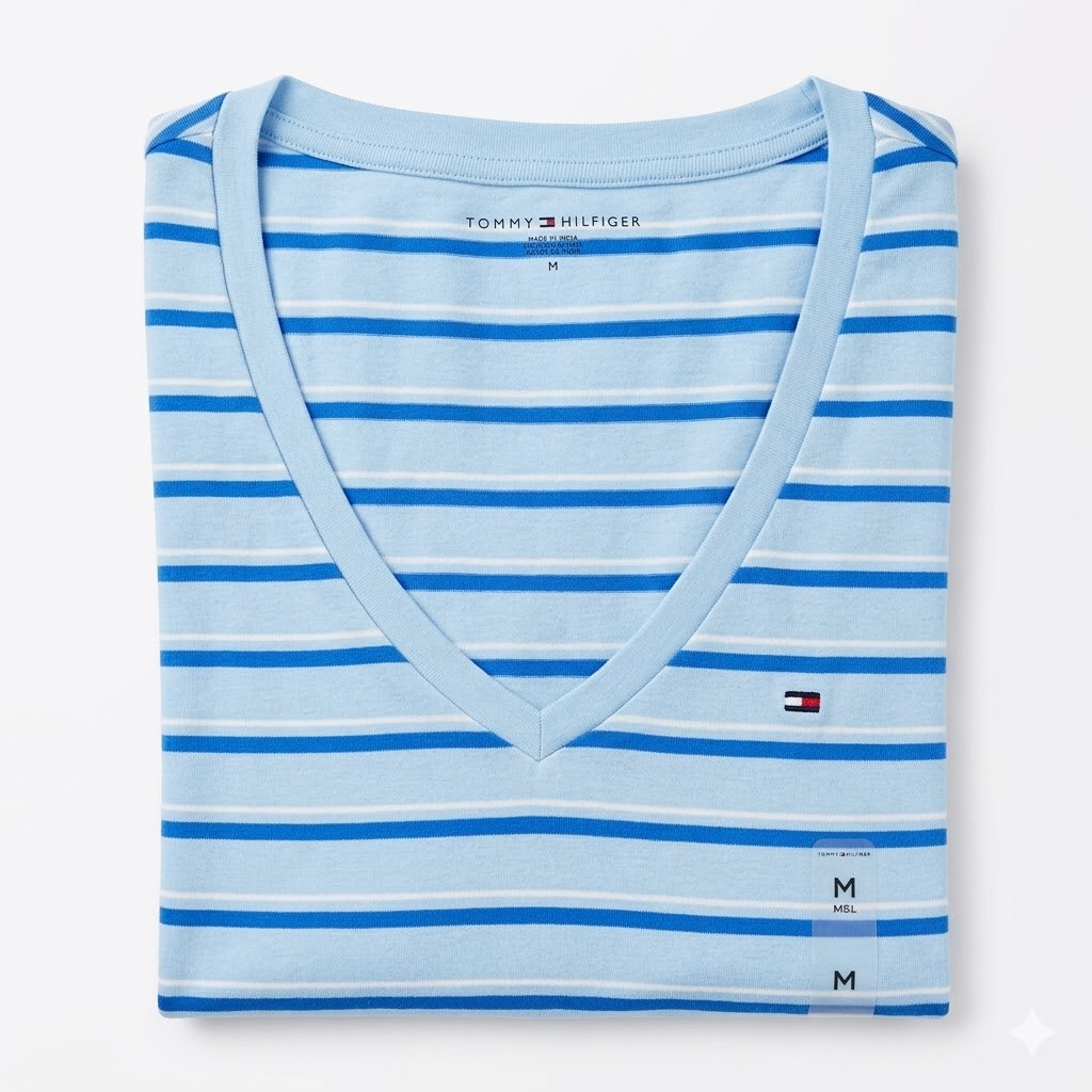Tommy Hilfiger Stripe V-Neck Favorite T-Shirt