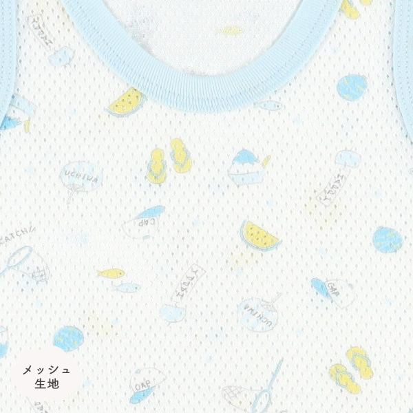 🇯🇵預訂 日本直送🇯🇵清爽材質夏日圖案滿印純棉網眼背心包屁衣三件套