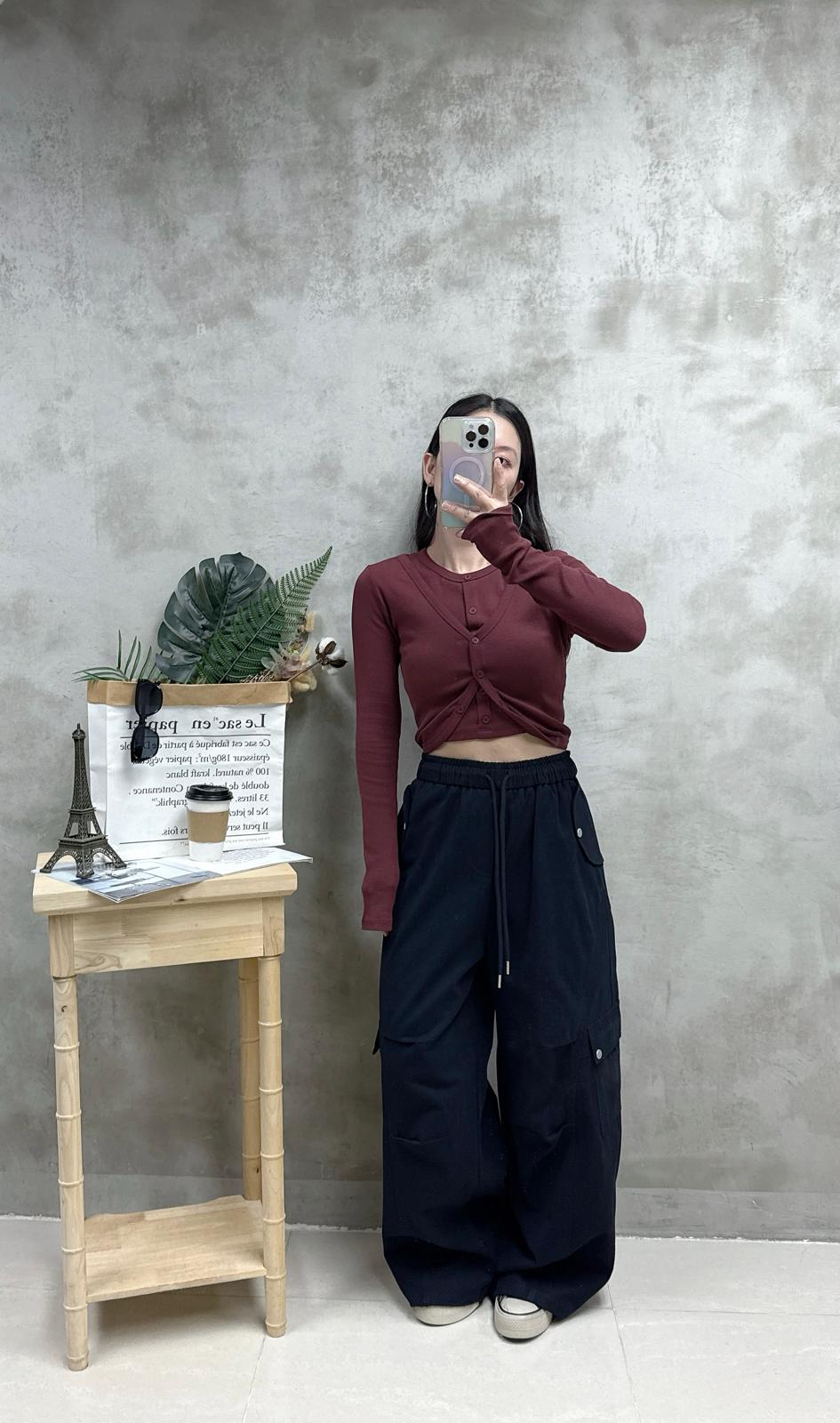 H07 扣鈕背心+ 外套Set