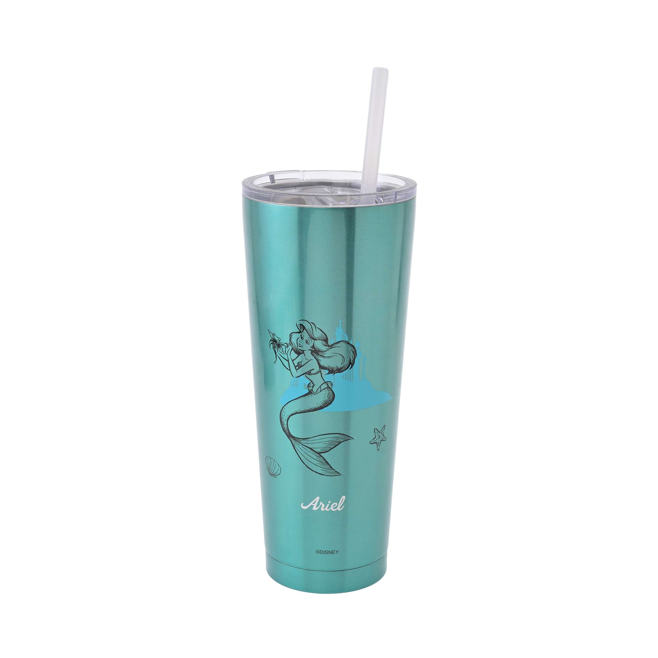🎀【預訂】Disney 公主不鏽連吸管杯 750ml - Ariel