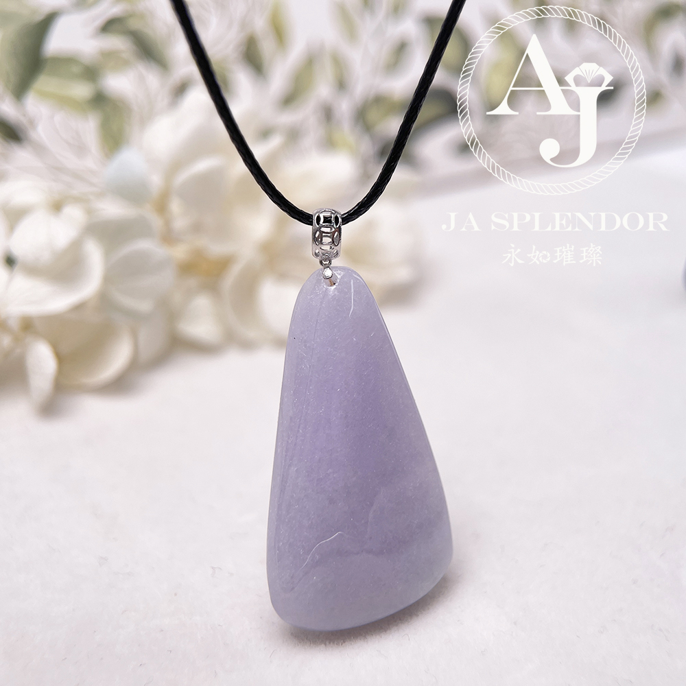JNK-213 天然翡翠A玉 冰潤紫羅蘭隨形18K金吊墜