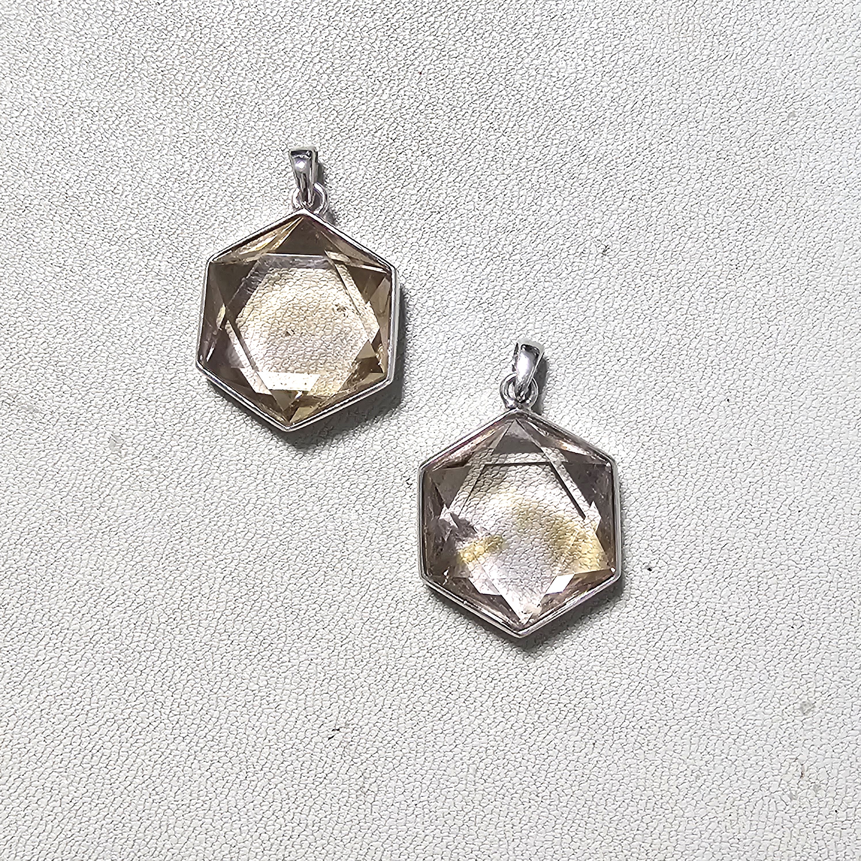 紫黃水晶六芒星925銀大衛星