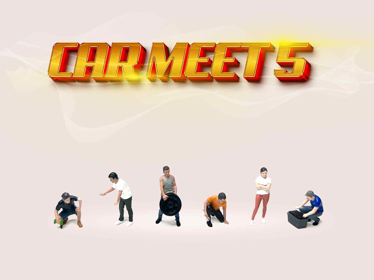 American Diorama 1/64 Figure Set: Car Meet 5 - AD-2432