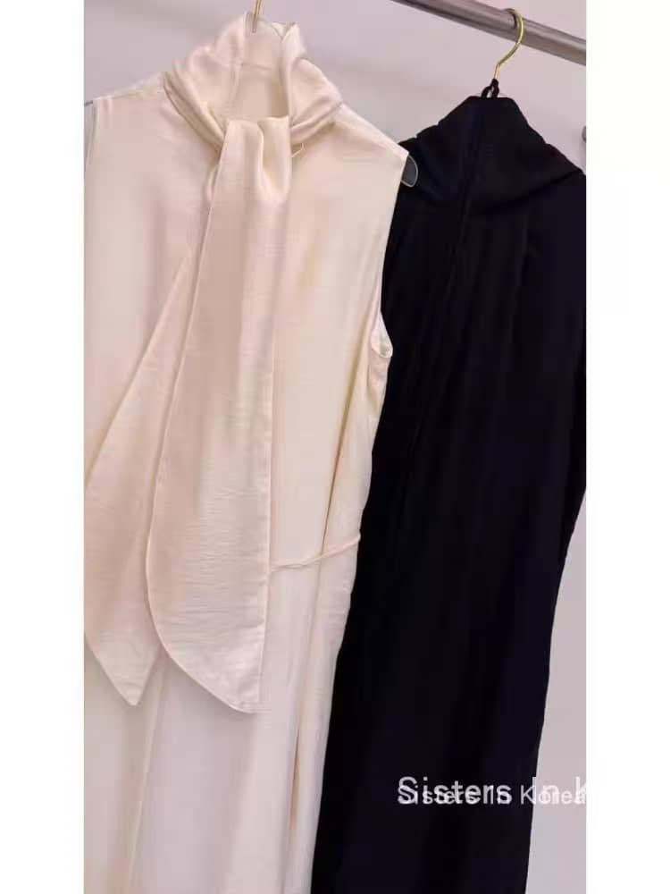 Sleeveless Dress with Scarf-Inspired Neckline‖ 领口围巾设计无袖连衣裙 KR021671152