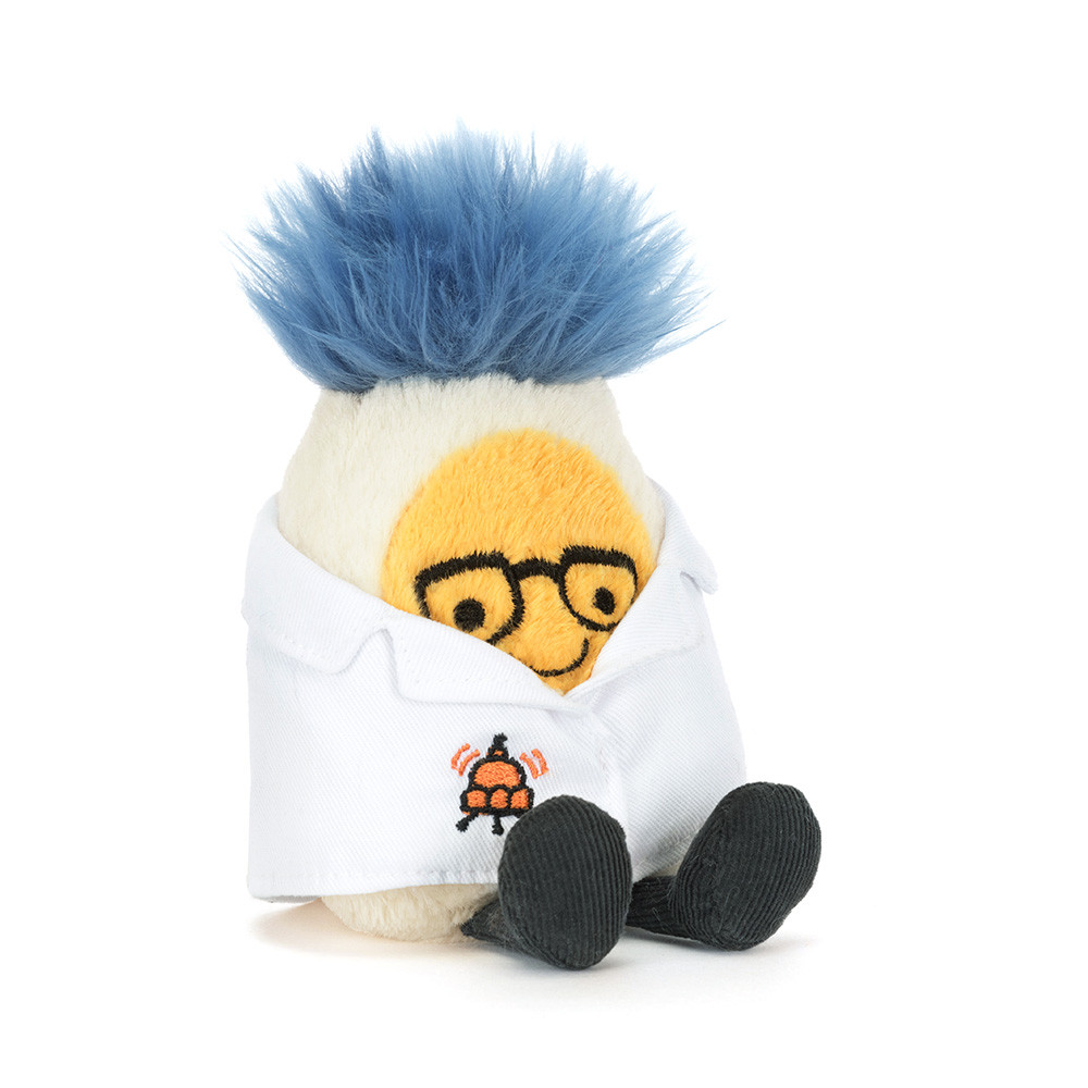 Jellycat Amuseables Boiled Egg Scientist Outfit 藍色爆炸頭科學家雞蛋