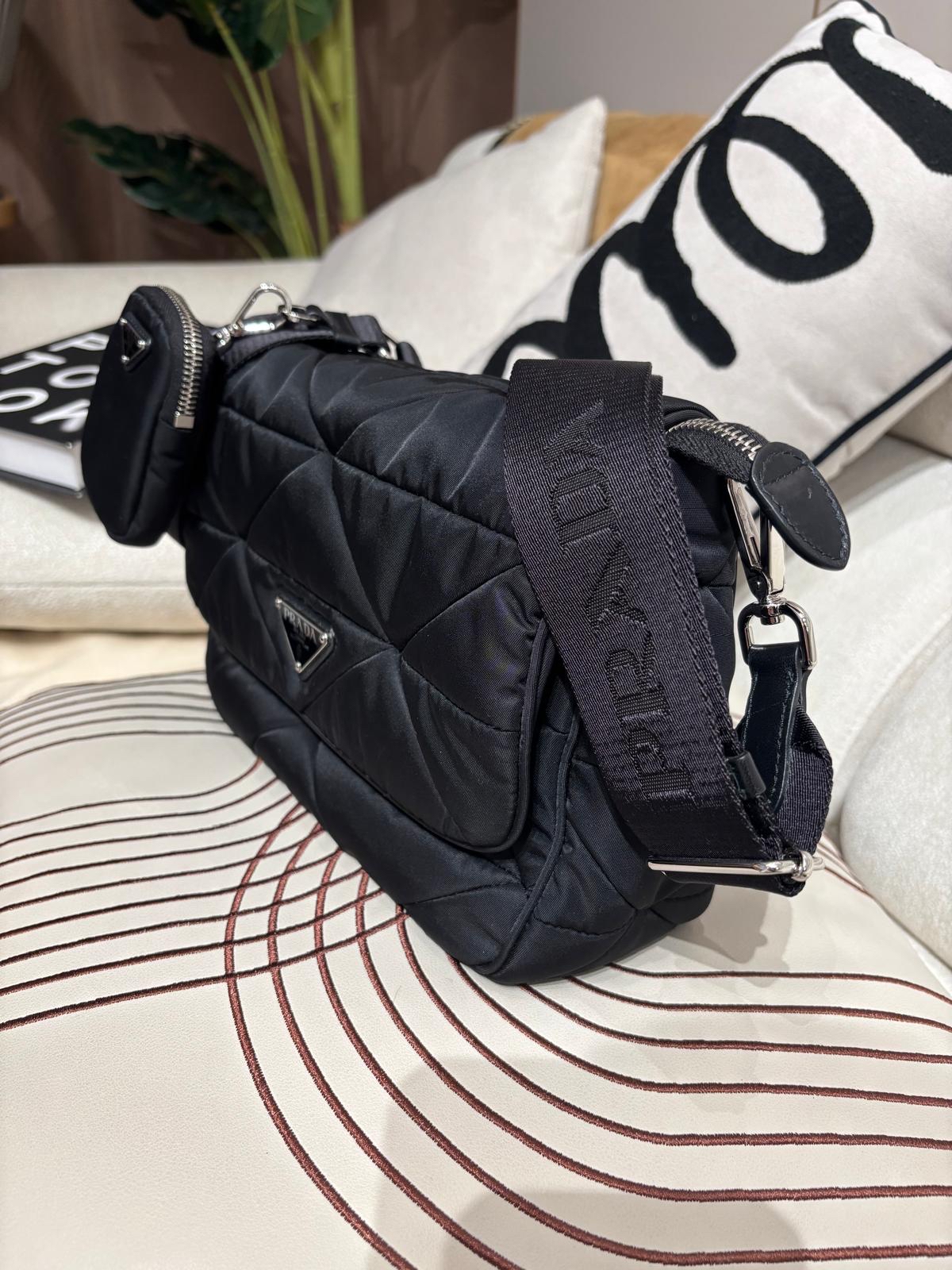 Prada padded nylon shoulder bag  98%new rfid 