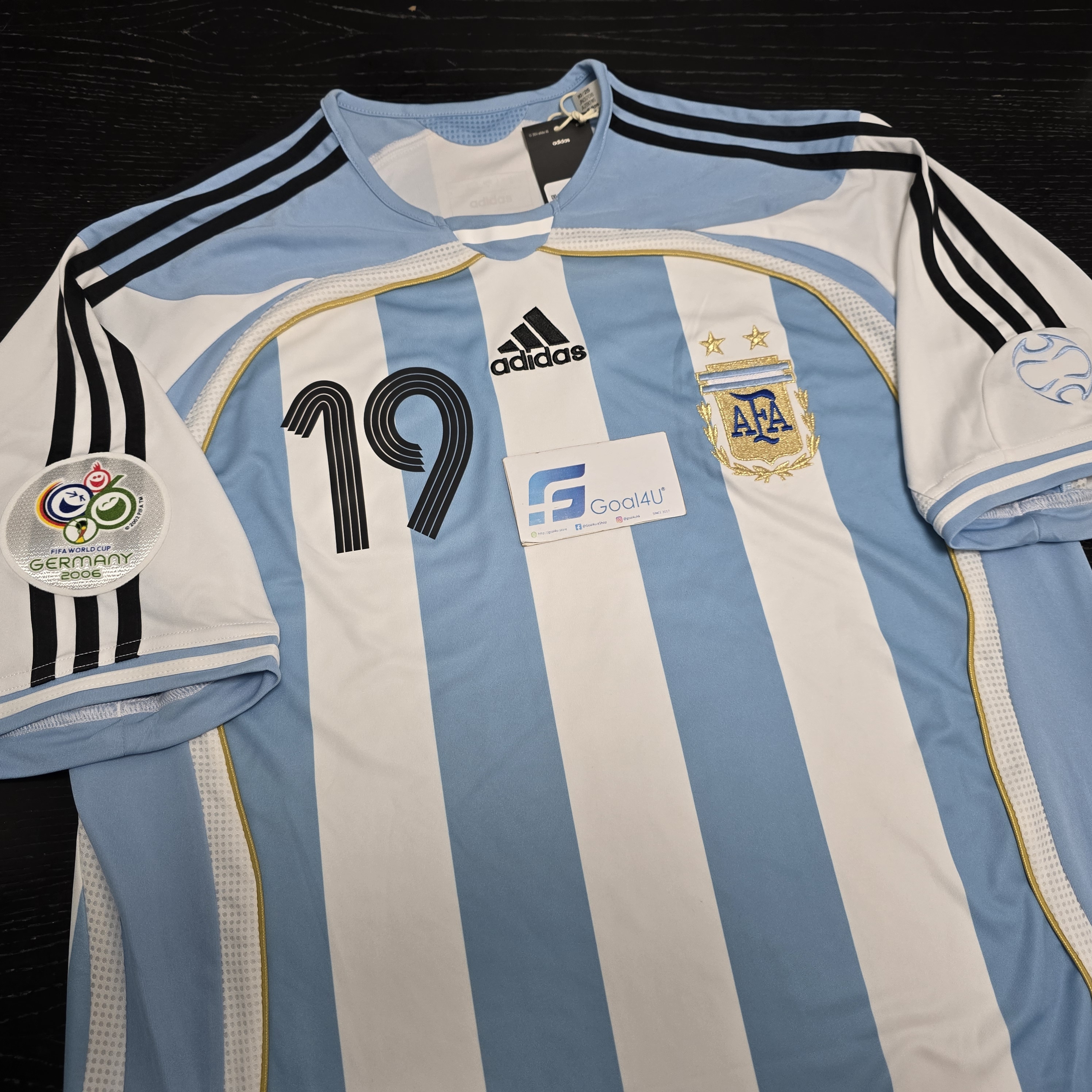 #現貨 ✨經典重生 🏆美斯首登世杯 Adidas Argentina 阿根廷 重製版 2006 主場球衣 連MESSI印字 (可加臂章) JN3708
