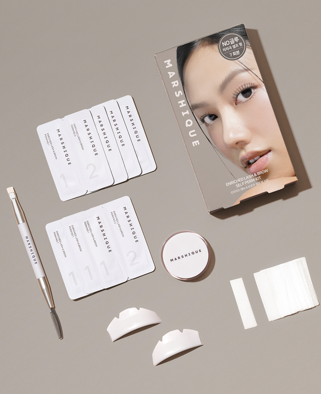 韓國 Marshique 二合一自助 燙睫毛眉毛 套裝 7次份｜ENRICHED LASH & BROV SELF PERM KIT