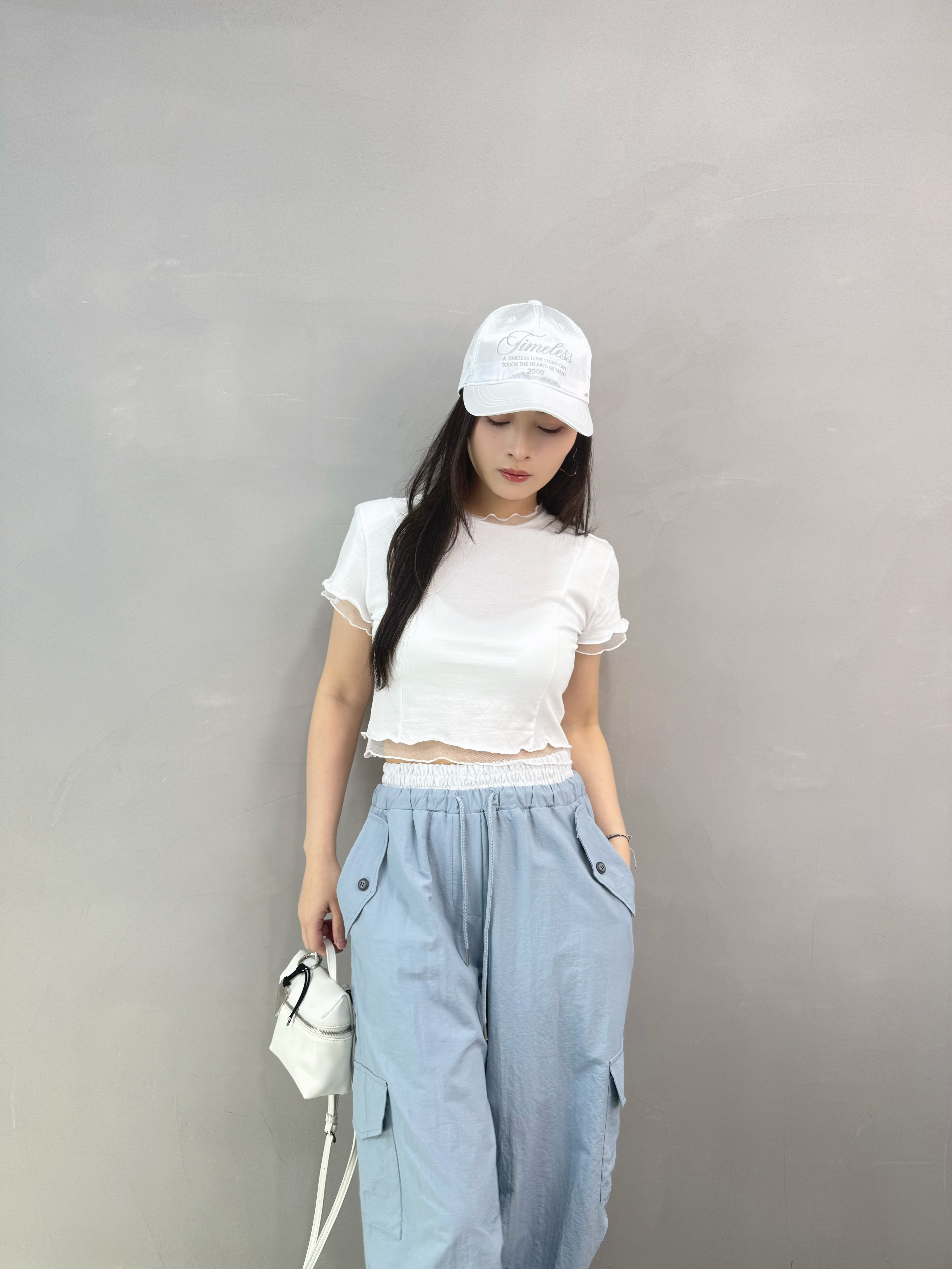 Z63 木耳網邊短Tee