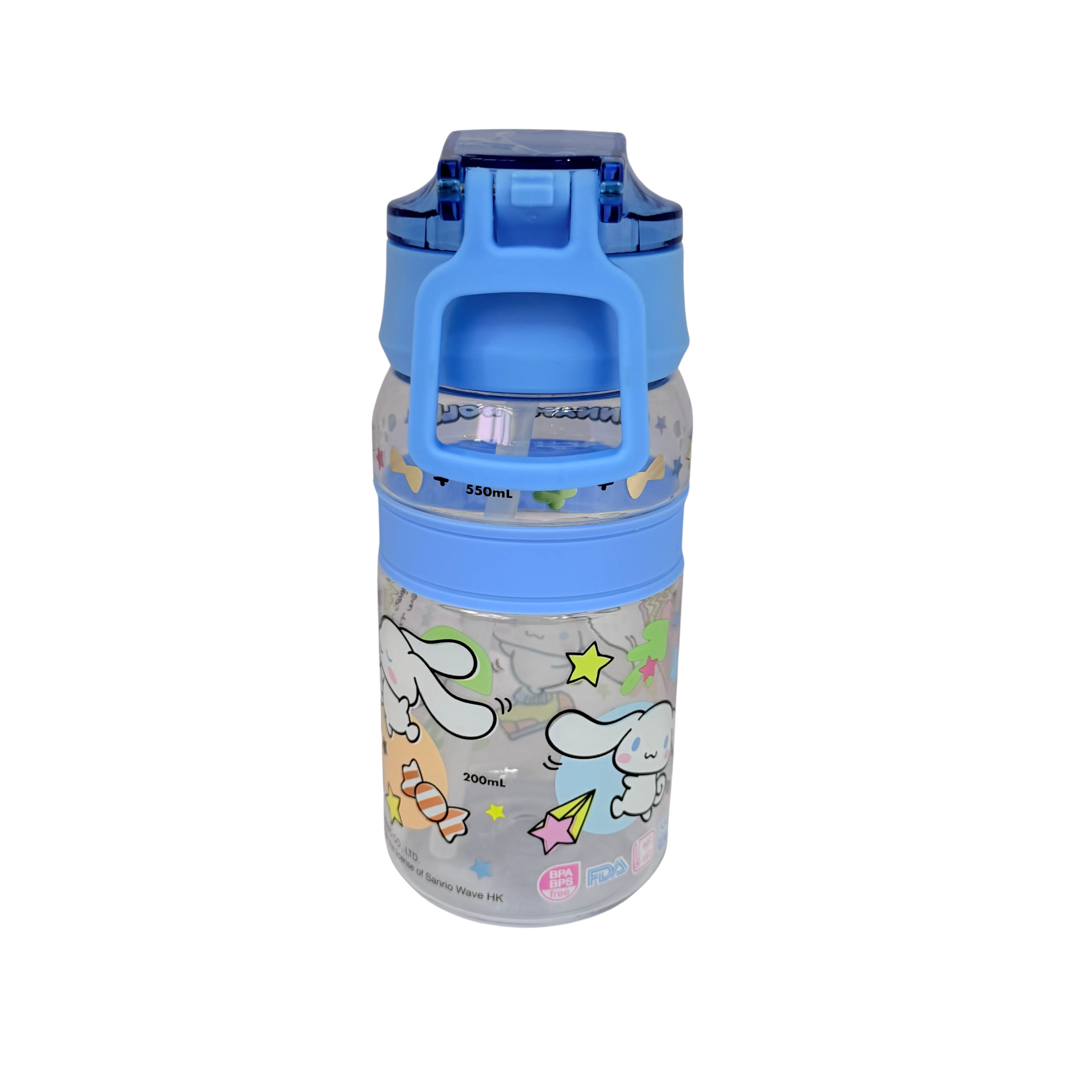 Cinnamoroll 550ml BPA & BPS Free Water Bottle w/ Straw & Neck Strap 膠水樽連飲管
