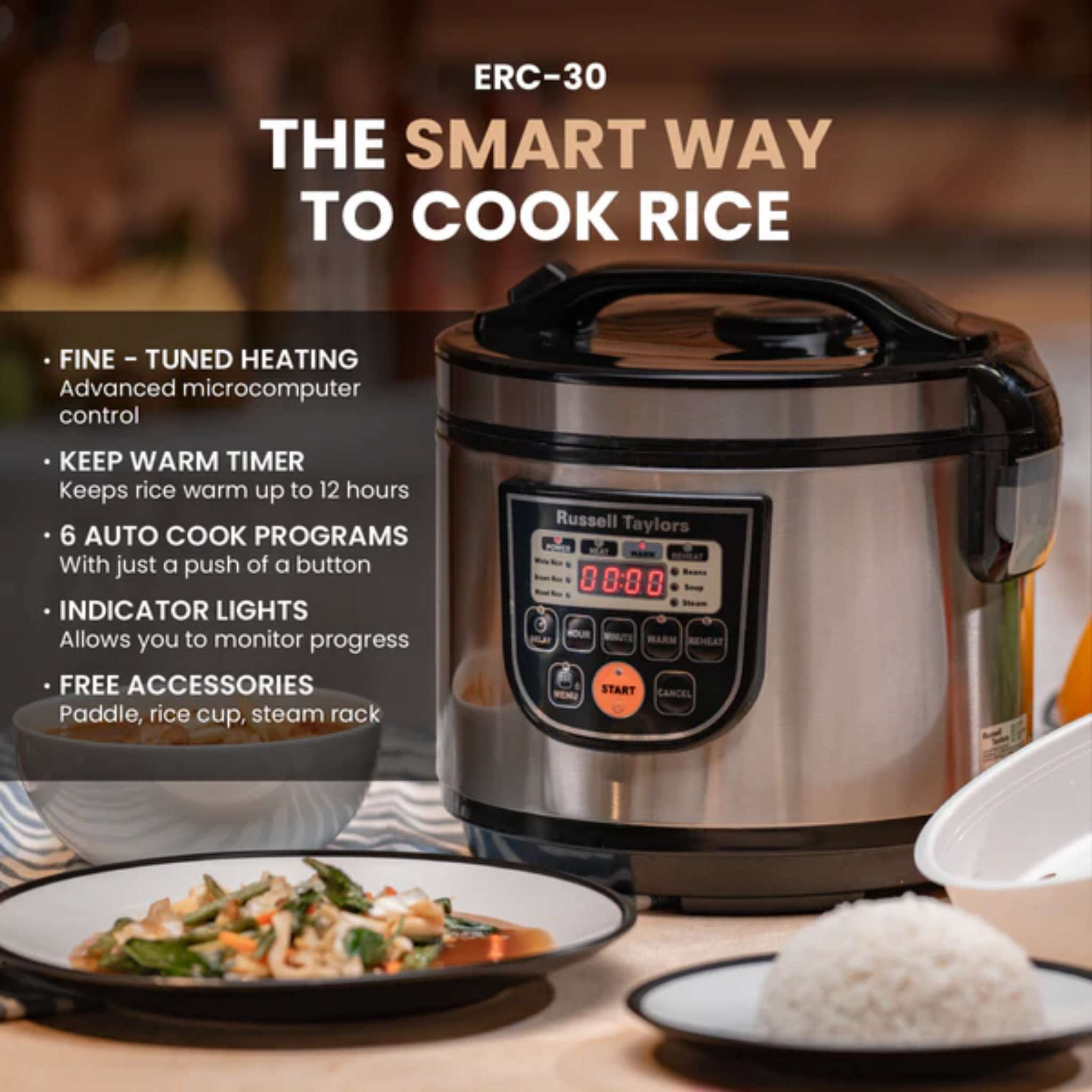 Russell Taylors 1.8L Digital Rice Cooker (ERC-30)