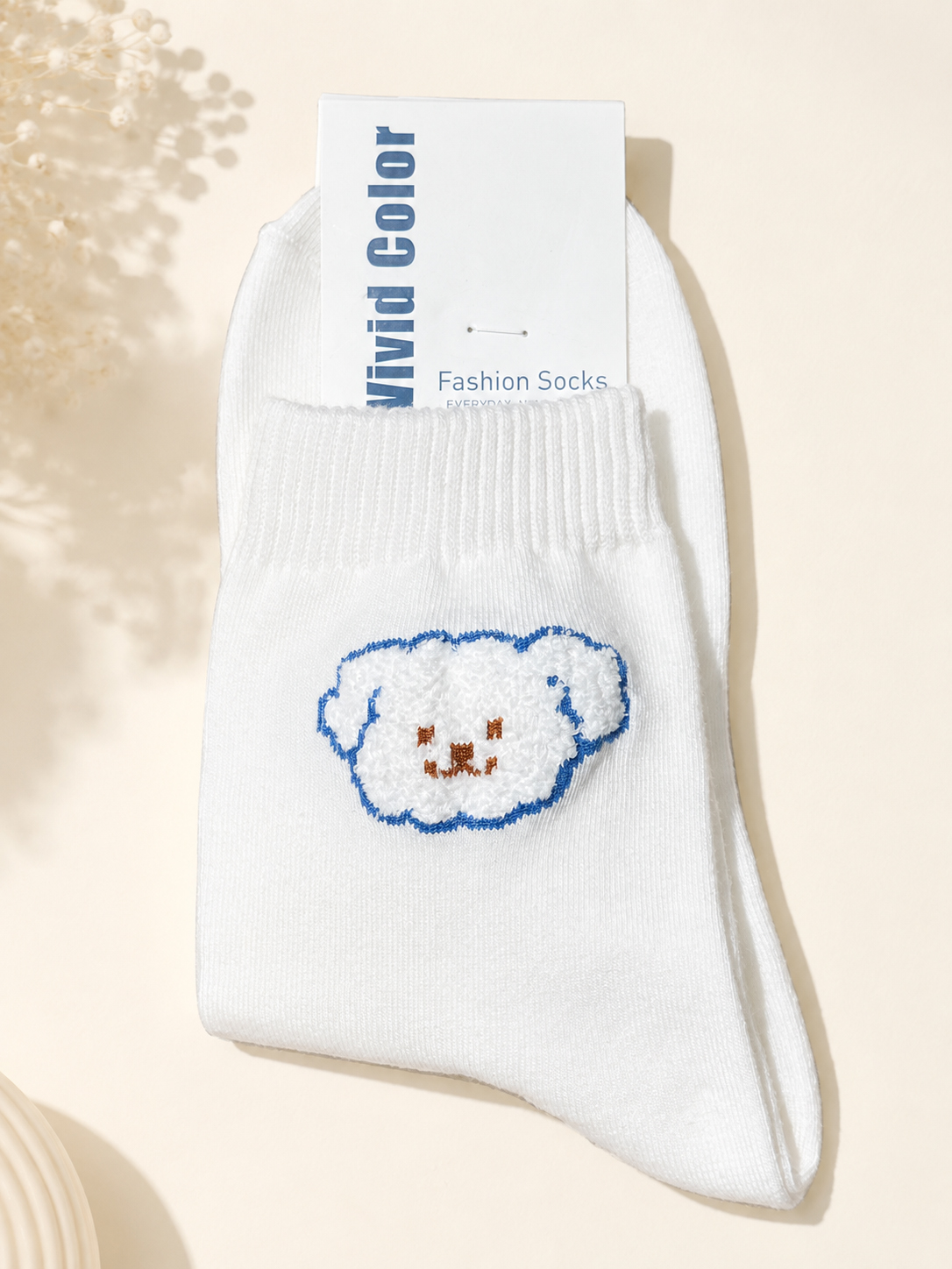 Korean Fluffy Poodle Mid Socks